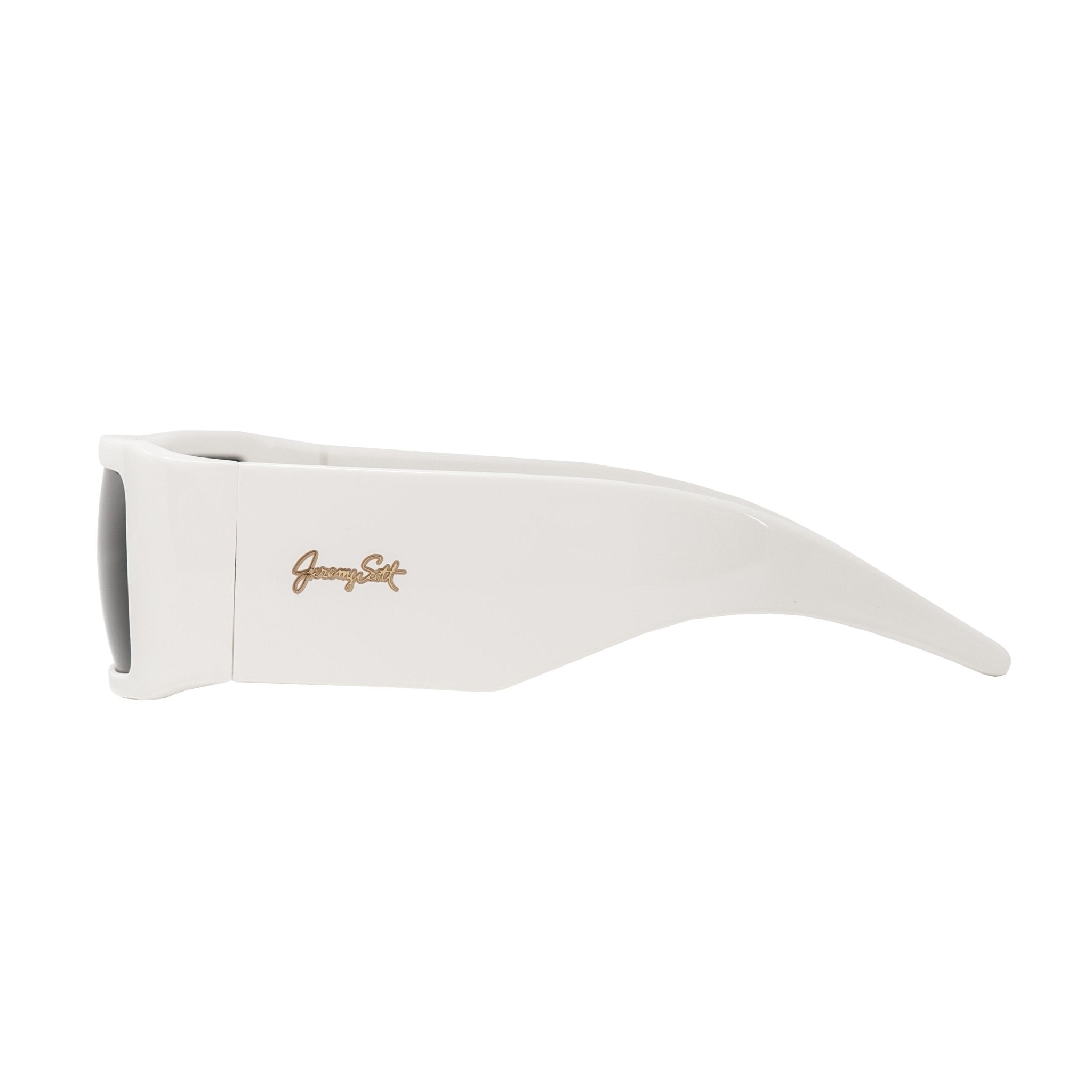 Jeremy Scott Sunglasses Rectangular Big Tut White with Grey CAT2 Lenses 6JSBIGTUTWHITE - Watches & Crystals