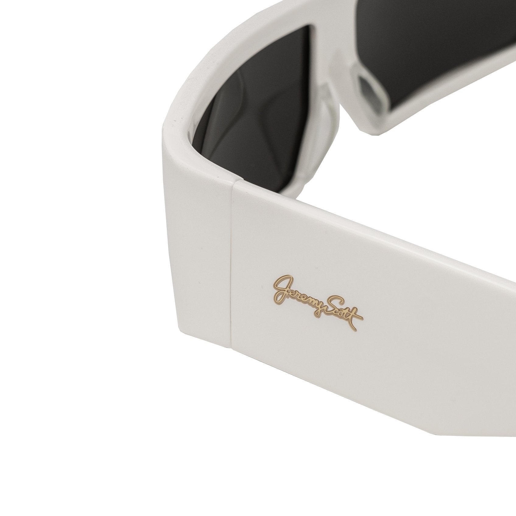 Jeremy Scott Sunglasses Rectangular Big Tut White with Grey CAT2 Lenses 6JSBIGTUTWHITE - Watches & Crystals