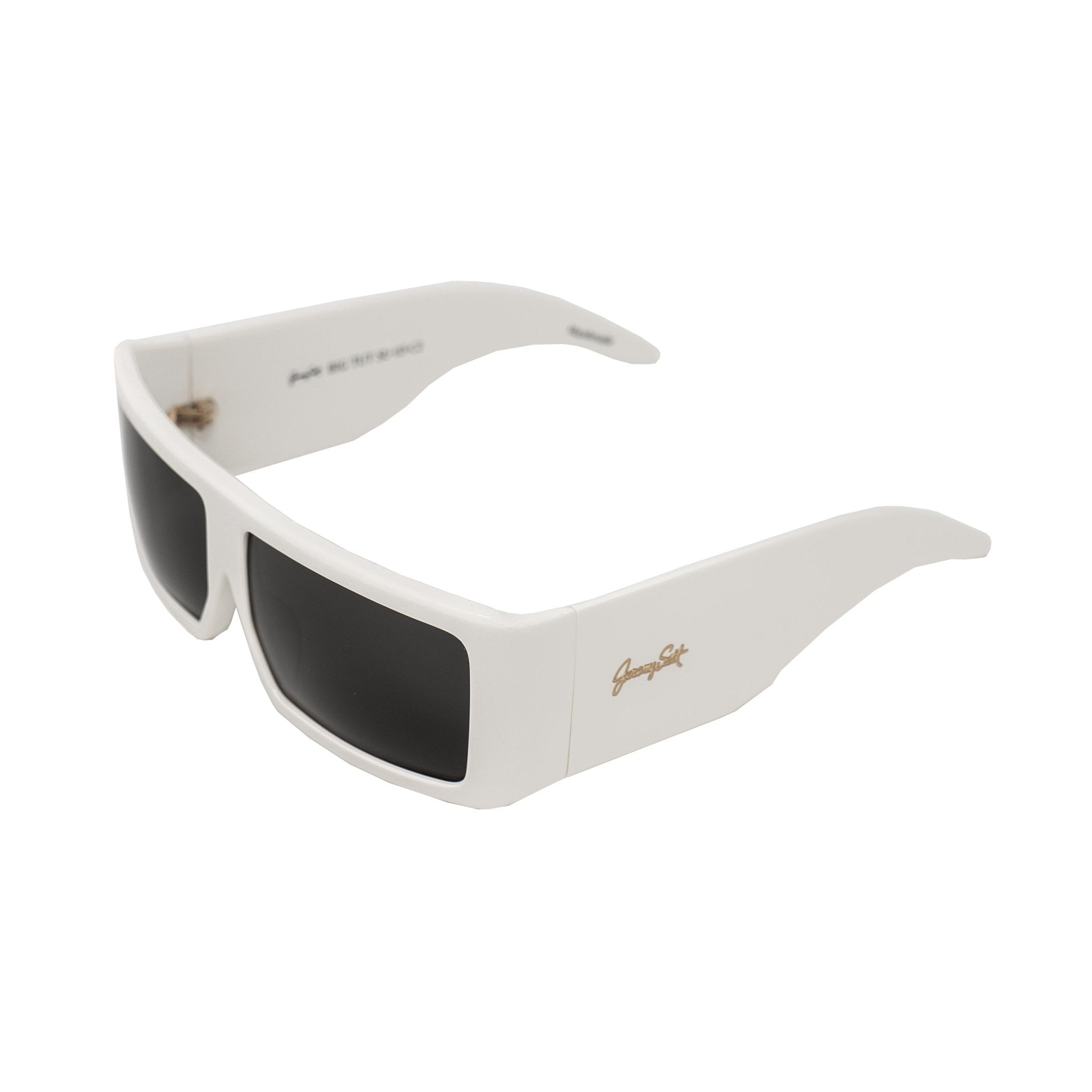 Jeremy Scott Sunglasses Rectangular Big Tut White with Grey CAT2 Lenses 6JSBIGTUTWHITE - Watches & Crystals