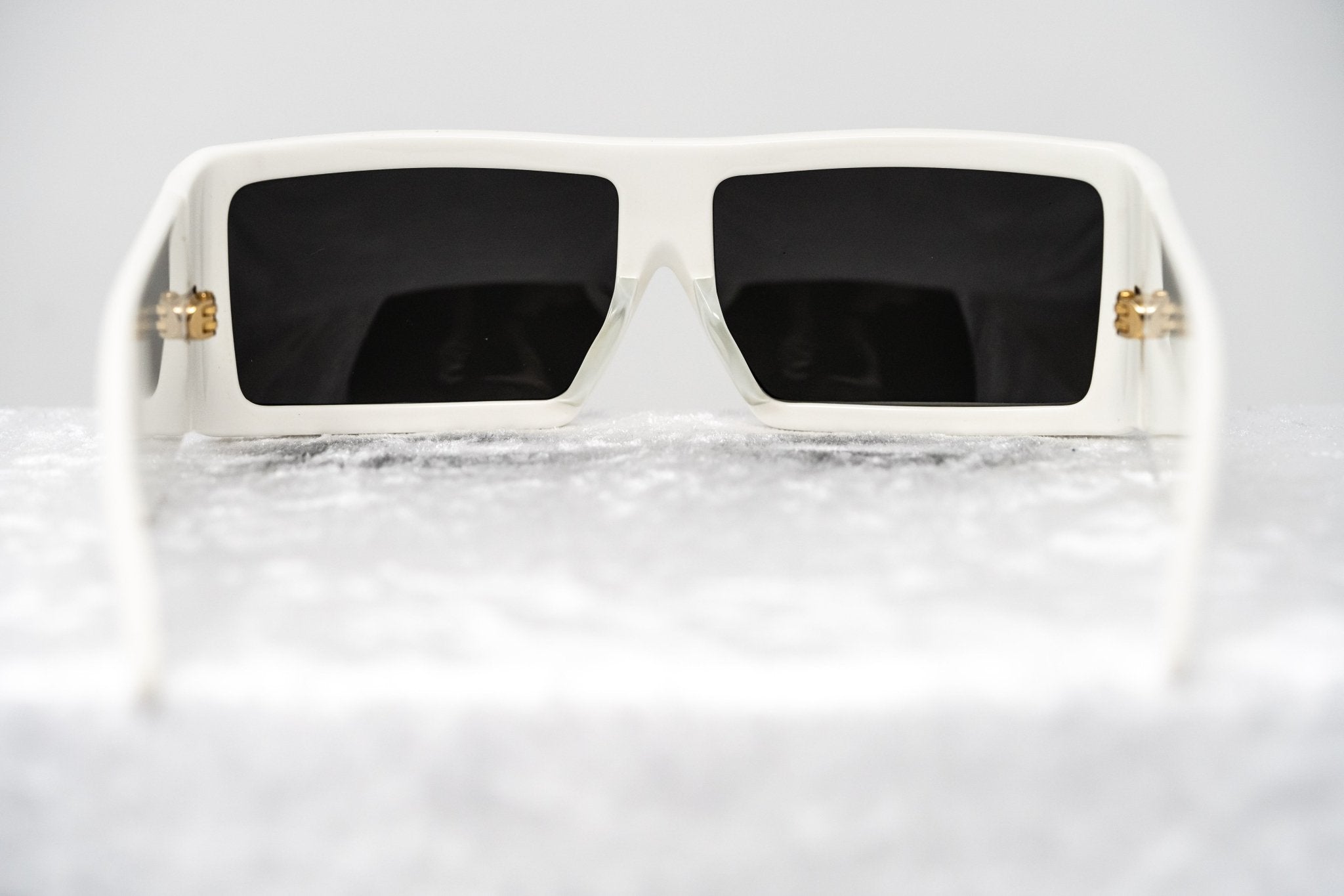 Jeremy Scott Sunglasses Rectangular Big Tut White with Grey CAT2 Lenses 6JSBIGTUTWHITE - Watches & Crystals