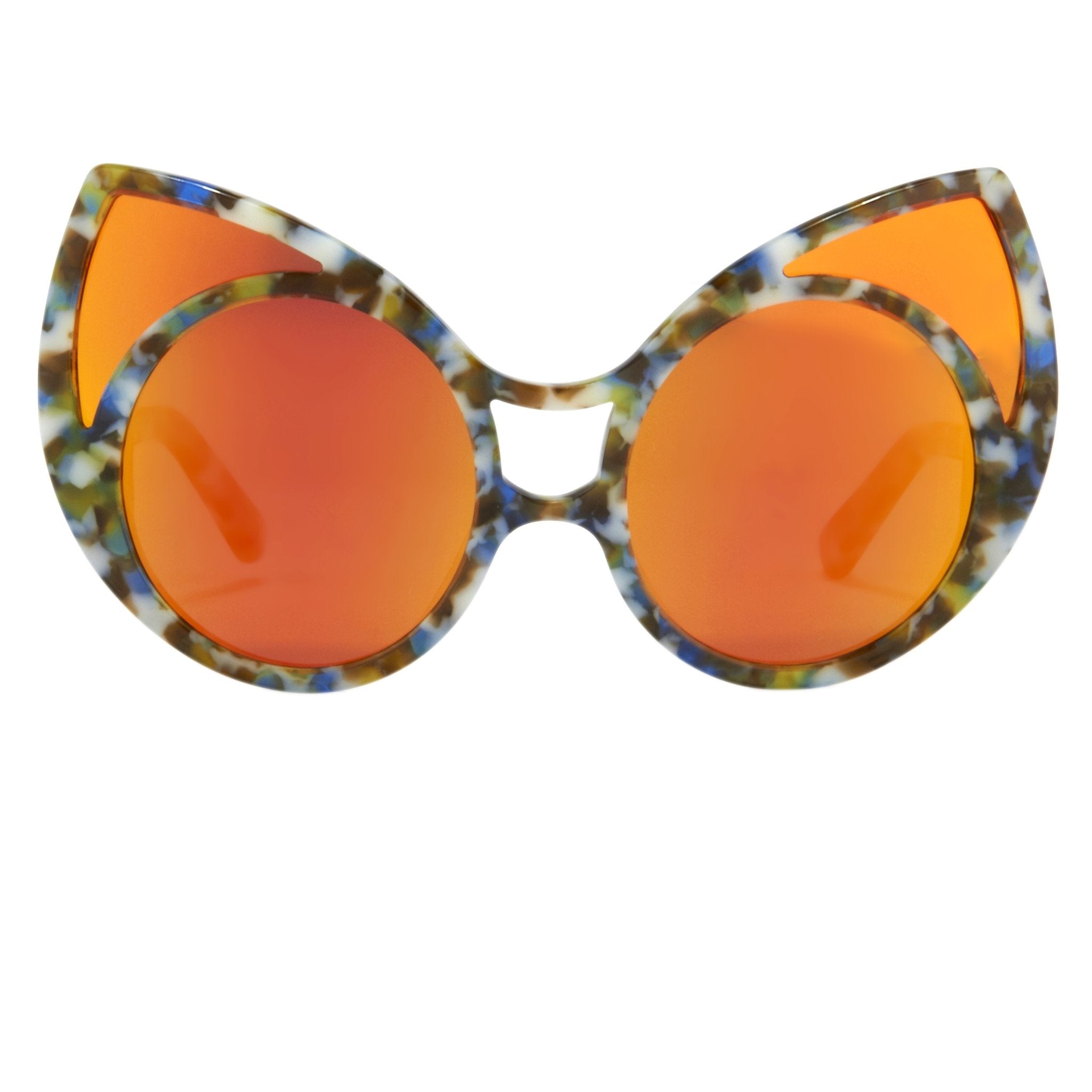 Khaleda And Fahad Sunglasses Cat Eyes Coloured Tortoise Shell with Orange Lenses CAT3 KR1C5SUN - Watches & Crystals