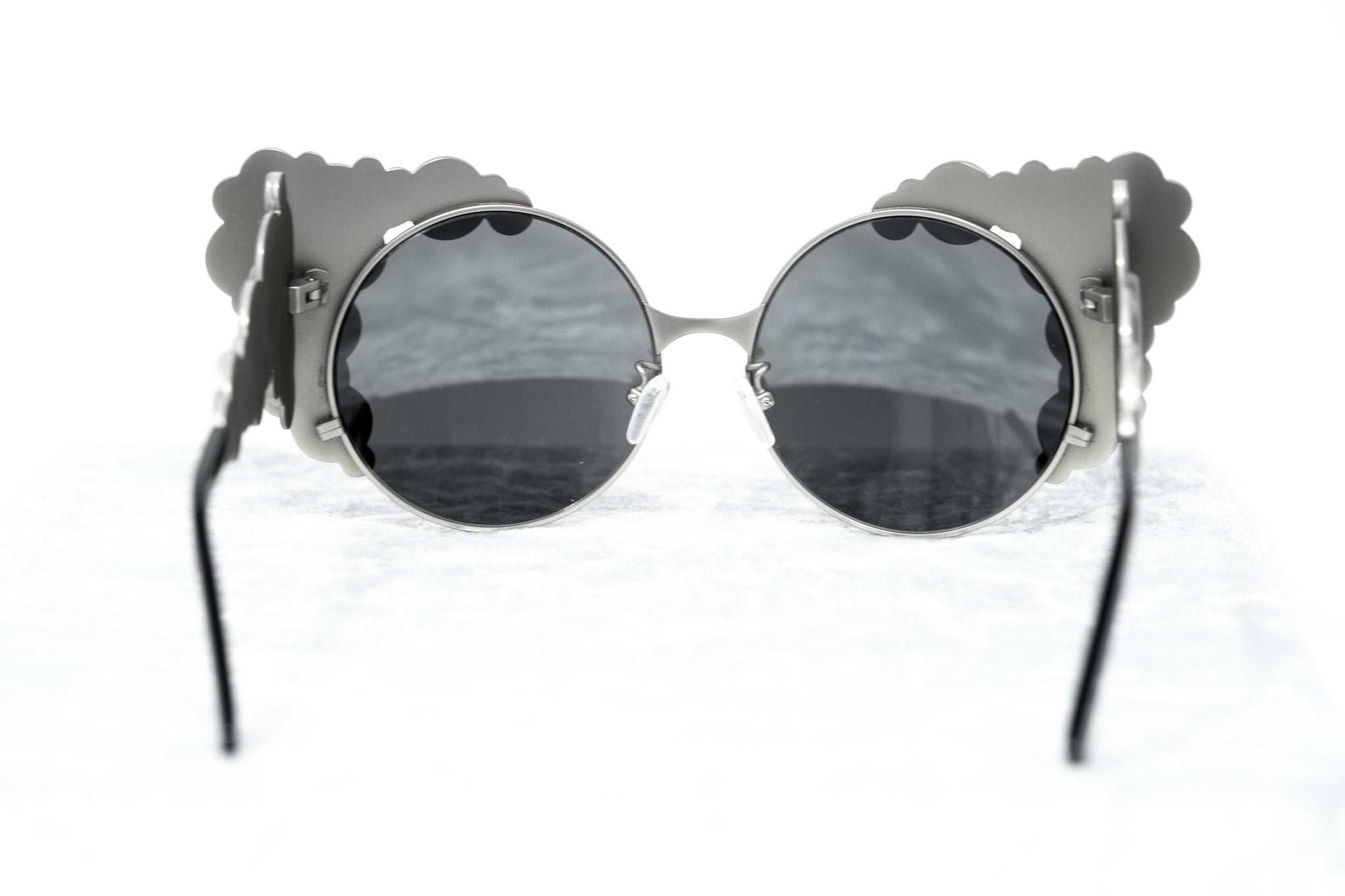 Khaleda And Fahad Women Sunglasses Cat Eyes Silver Titanium With Platinum Lenses Category 3 KR2C2SUN - Watches & Crystals