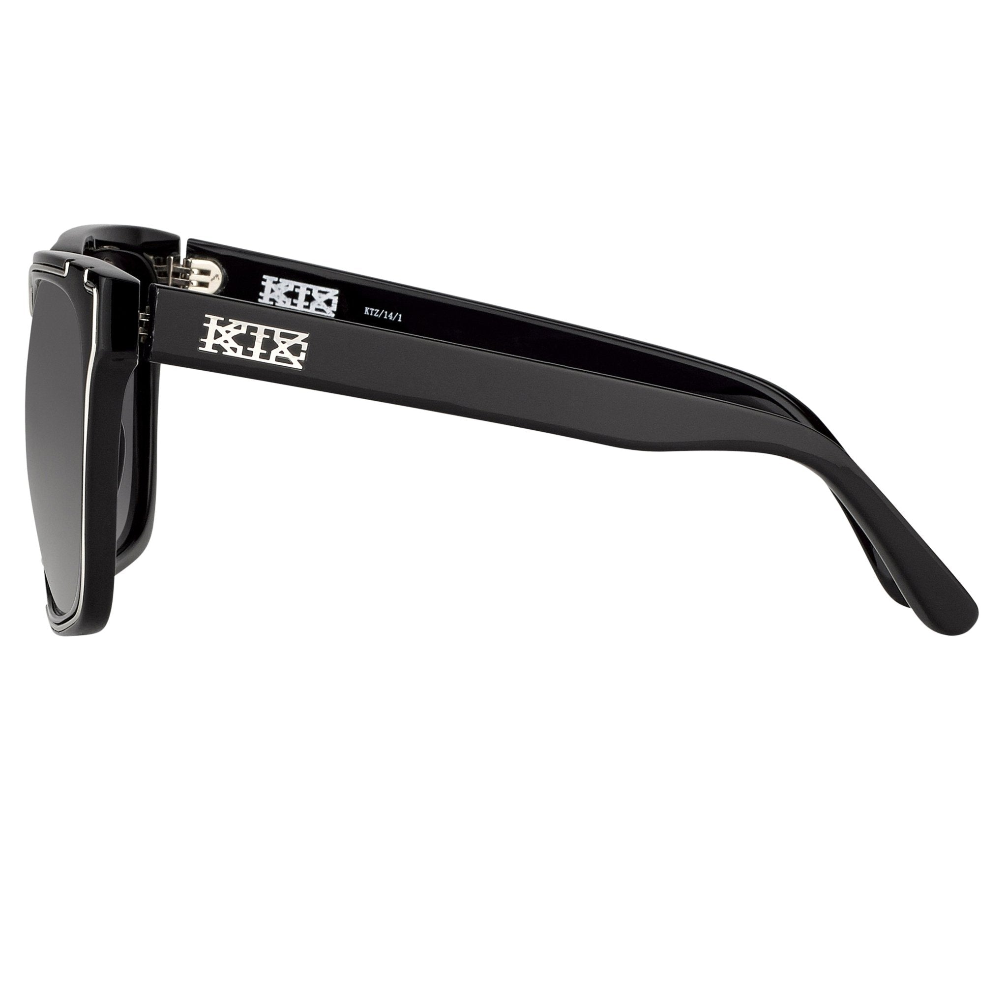 Kokon To Zai Sunglasses D-Frame Black/Silver With Grey Category 3 Lenses KTZ14C1SUN - Watches & Crystals