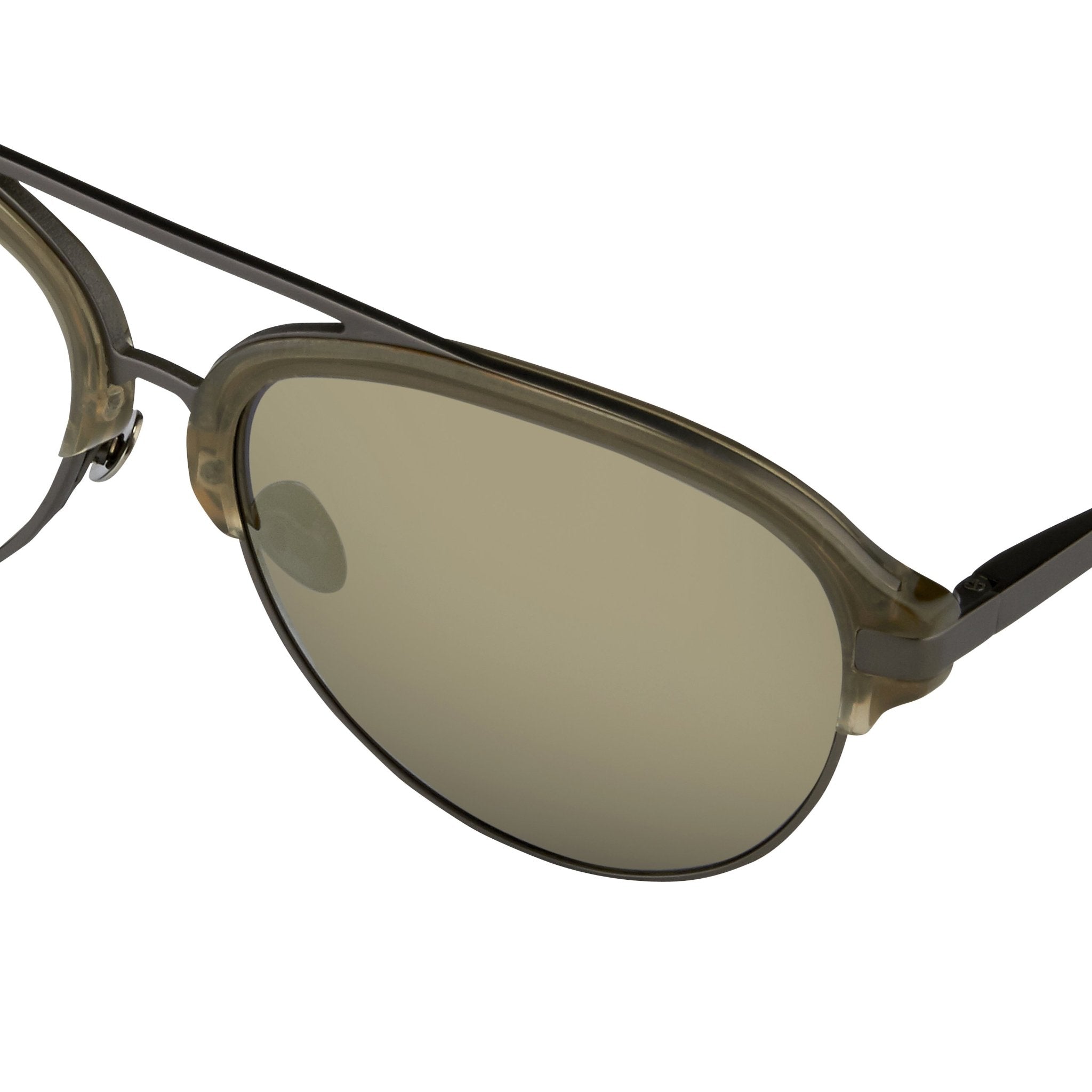 Kris Van Assche Sunglasses Khaki Matte Grey and Gold Mirror Lenses Category 3 - KVA74C6SUN - Watches & Crystals