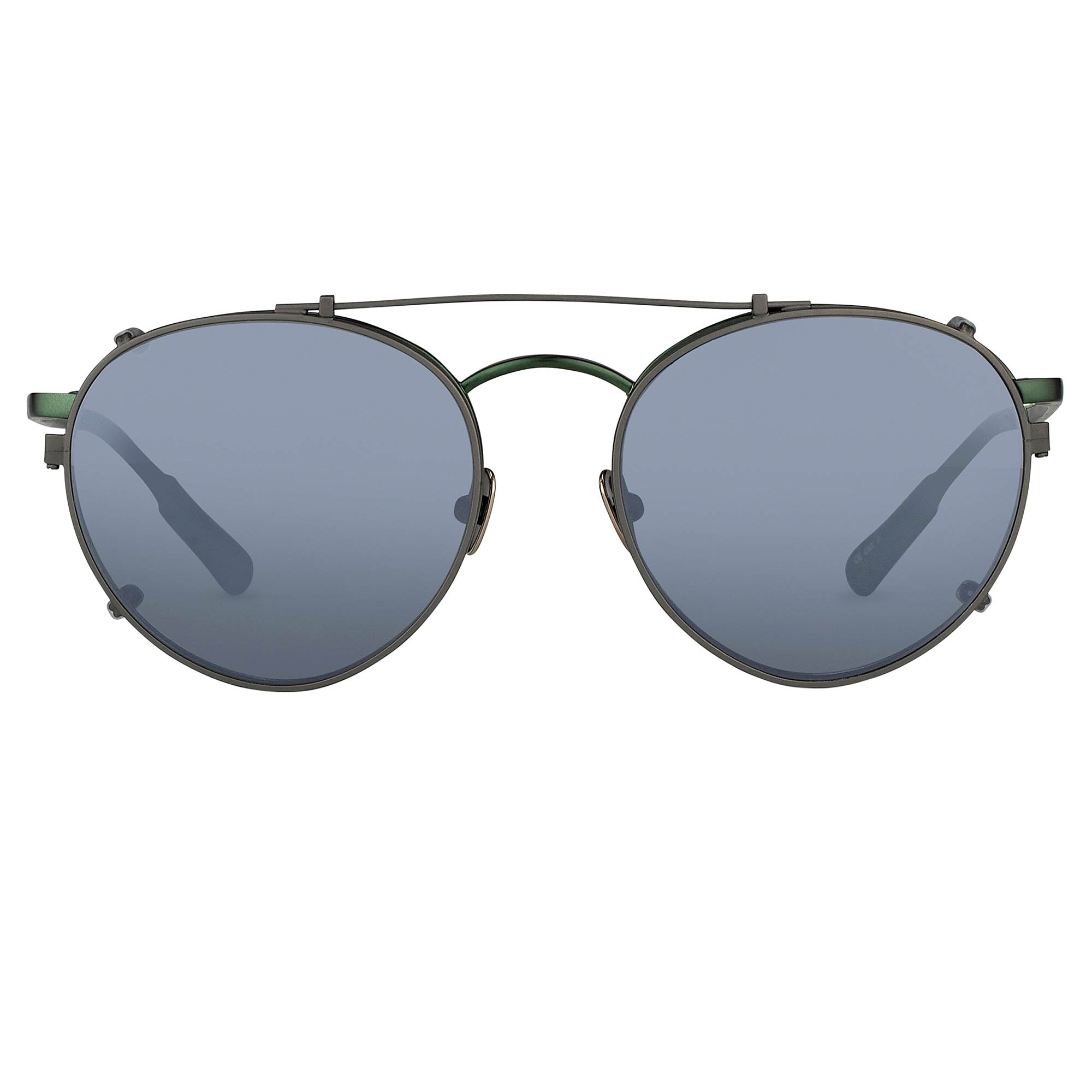 Kris Van Assche Sunglasses Oval Green and Gunmetal Grey - Watches & Crystals