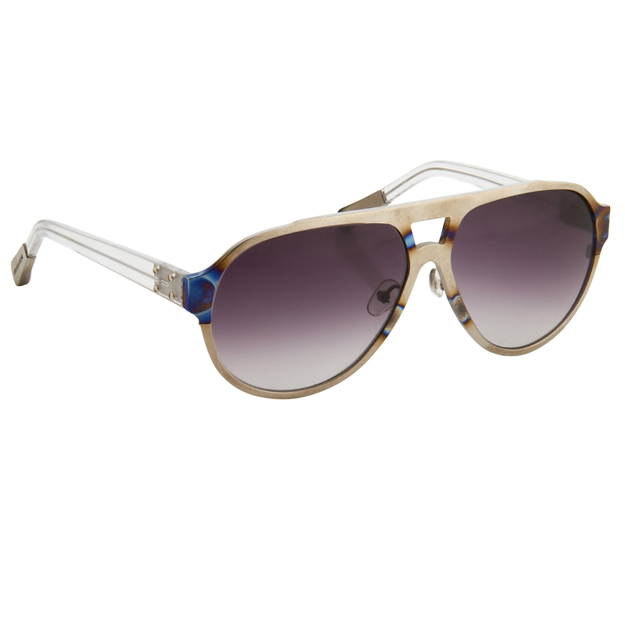 Kris Van Assche Sunglasses Titanium Unisex Purple Grey Graduated Lenses Category 3 - KVA1C5SUN - Watches & Crystals