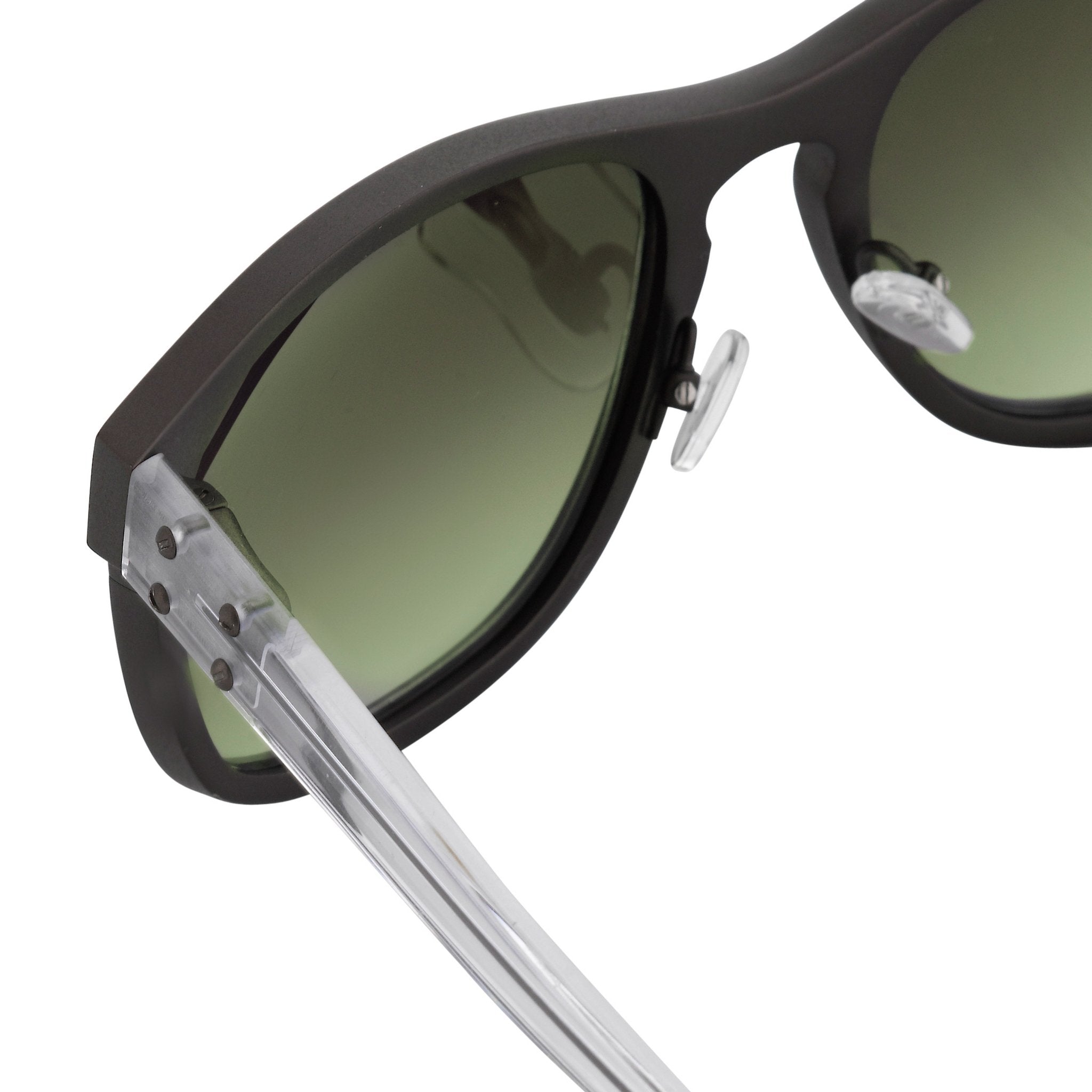 Kris Van Assche Sunglasses Titanium Unixes D-Frame Matte Dark Brown and Green Graduated Lenses - KVA3C3SUN - Watches & Crystals