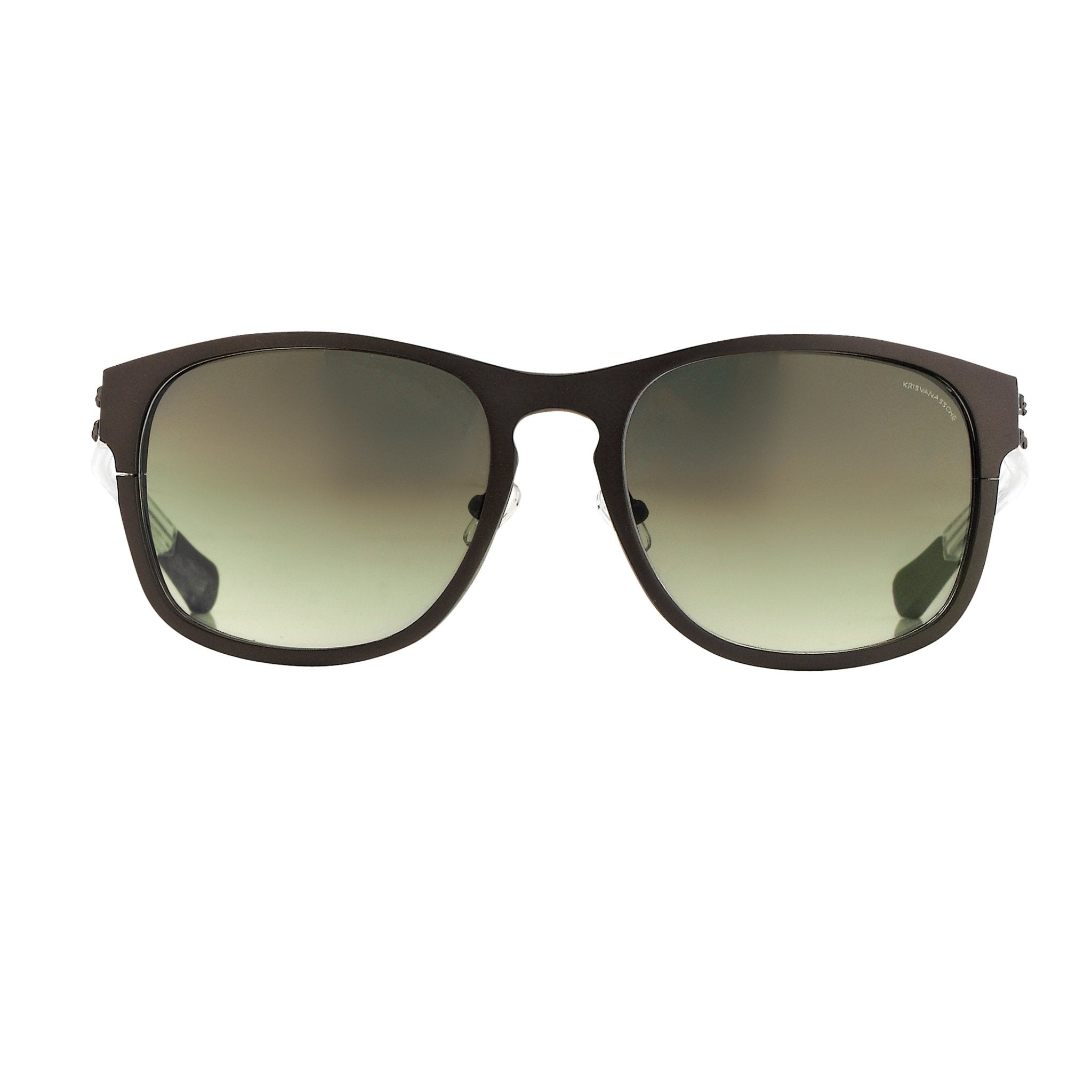 Kris Van Assche Sunglasses Titanium Unixes D-Frame Matte Dark Brown and Green Graduated Lenses - KVA3C3SUN - Watches & Crystals