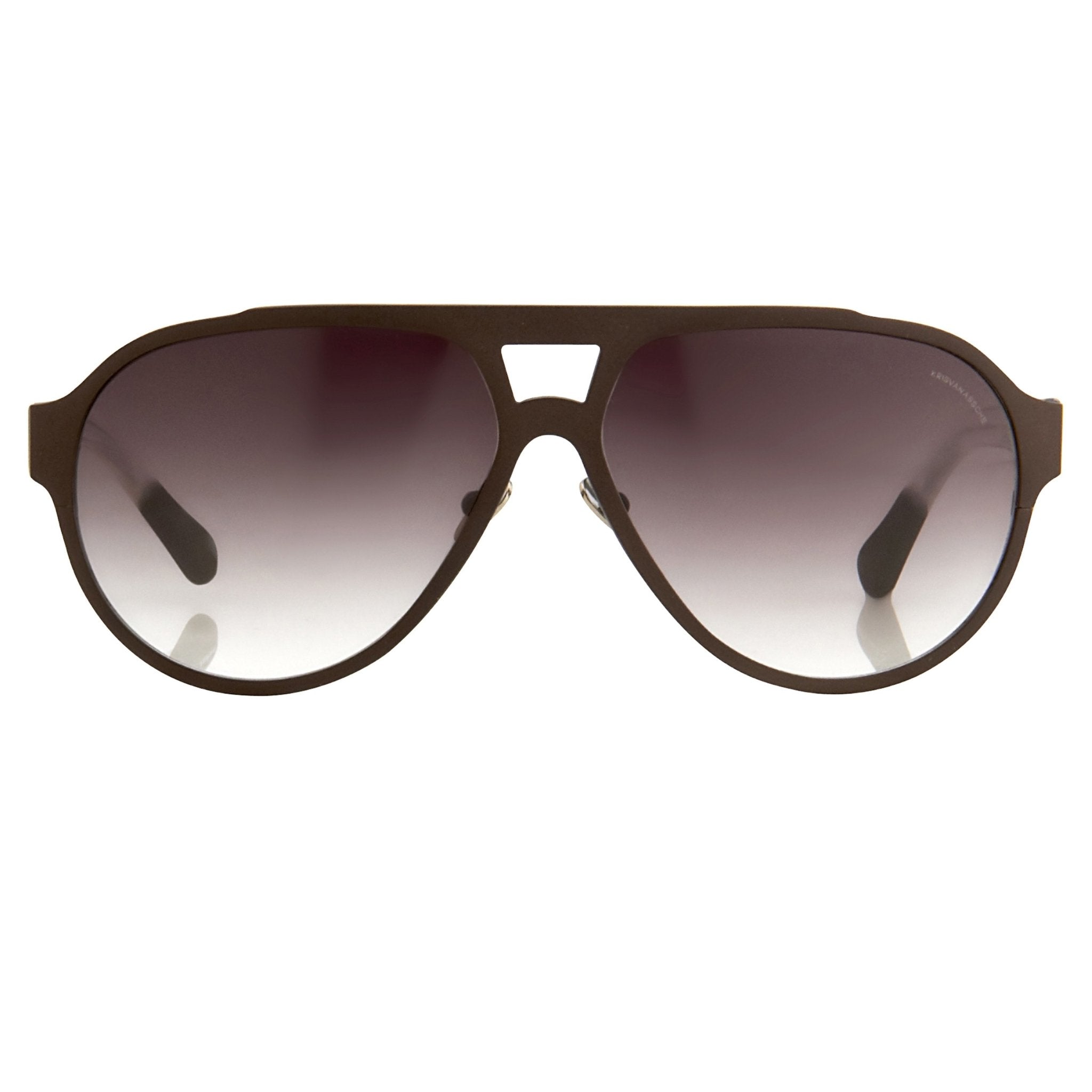 Kris Van Assche Sunglasses Unisex Matte Black Titanium and Grey Graduated Lenses Category 2 - KVA1C3SUN - Watches & Crystals