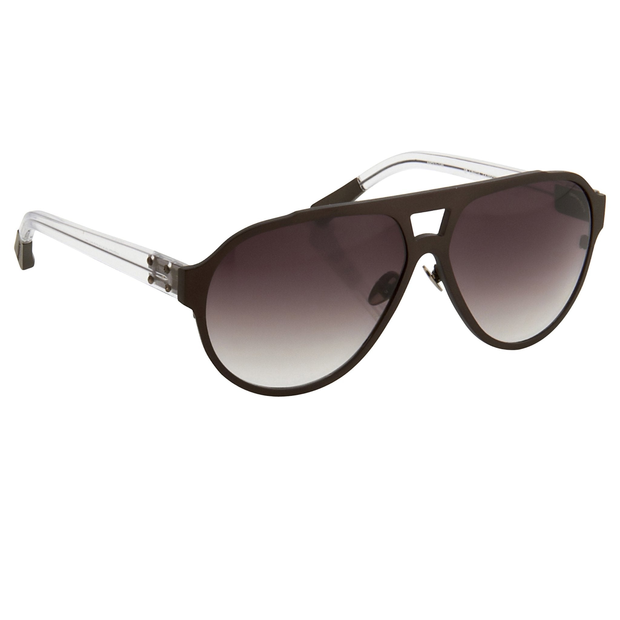 Kris Van Assche Sunglasses Unisex Matte Black Titanium and Grey Graduated Lenses Category 2 - KVA1C3SUN - Watches & Crystals