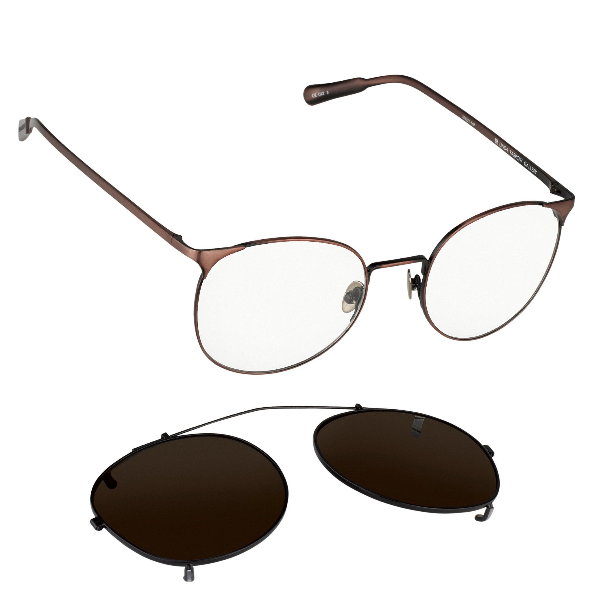 Kris Van Assche Sunglasses Unisex Oval Brushed Bronze Black Clip-On and Grey Lenses Category 3 - KVA69C1SUN - Watches & Crystals