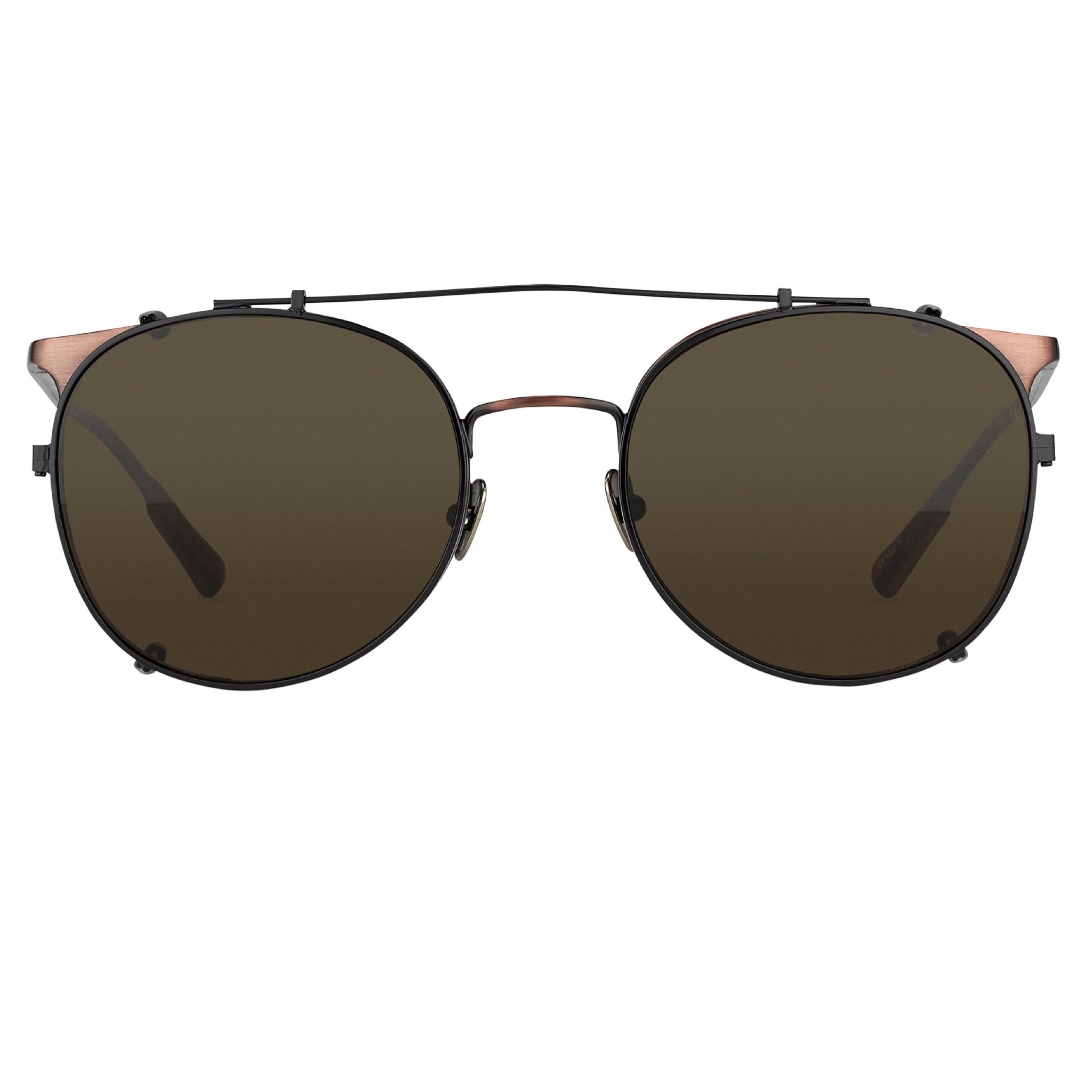 Kris Van Assche Sunglasses Unisex Oval Brushed Bronze Black Clip-On and Grey Lenses Category 3 - KVA69C1SUN - Watches & Crystals