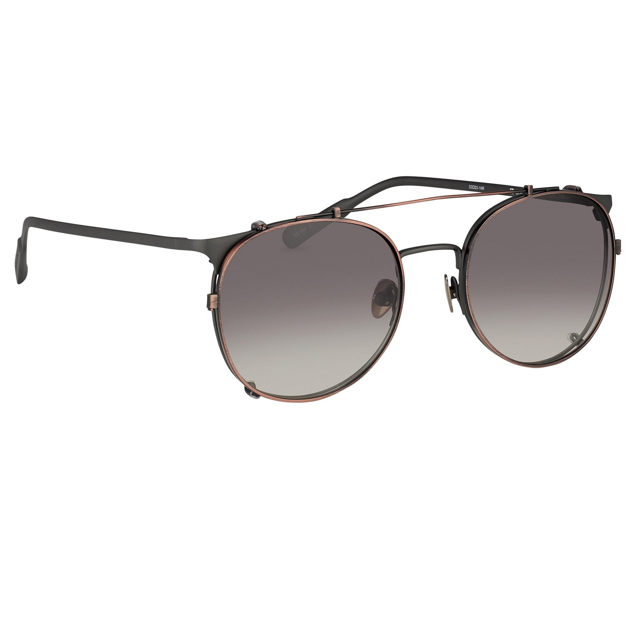 Kris Van Assche Sunglasses Unisex Oval Matte Grey Bronze Clip-On with Grey Graduated Lenses Category 2 - KVA69C3SUN - Watches & Crystals