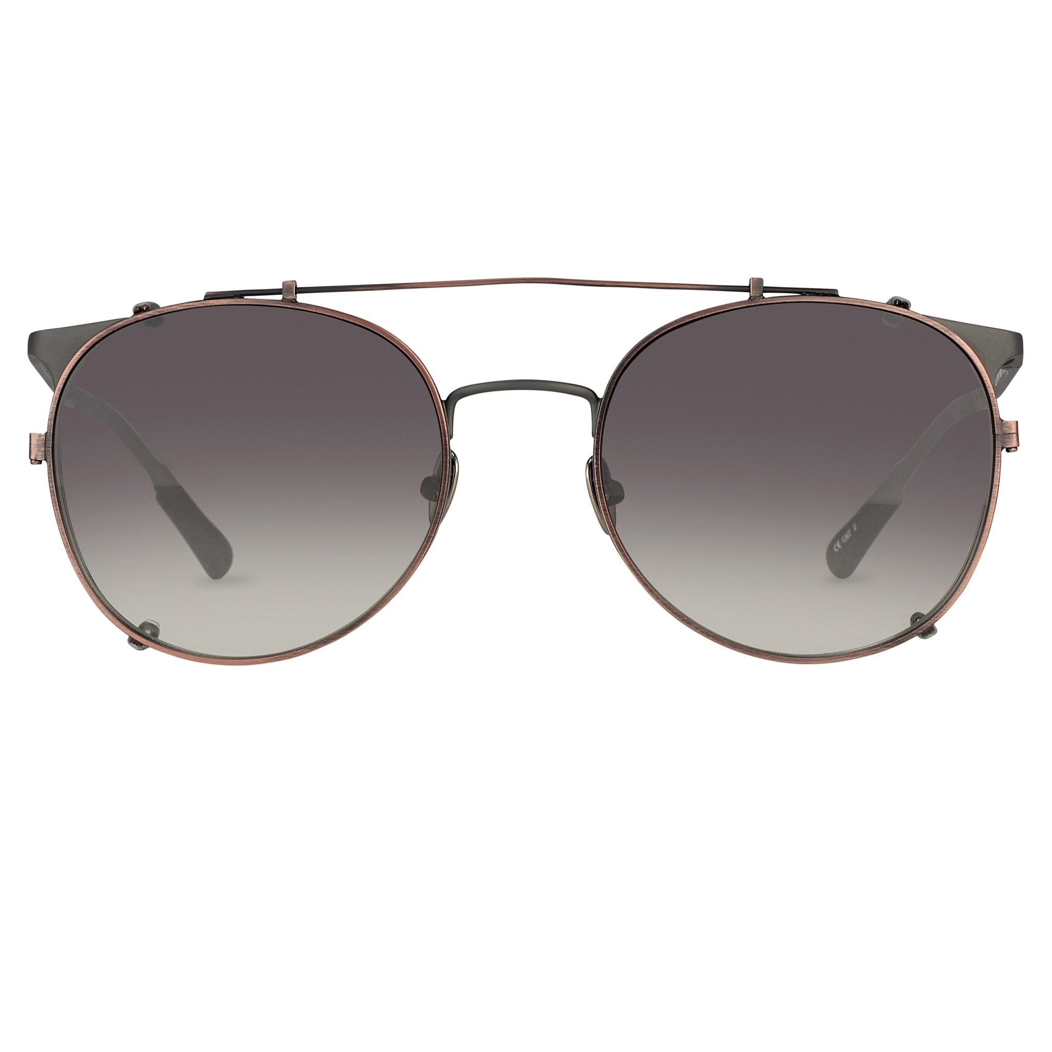 Kris Van Assche Sunglasses Unisex Oval Matte Grey Bronze Clip-On with Grey Graduated Lenses Category 2 - KVA69C3SUN - Watches & Crystals