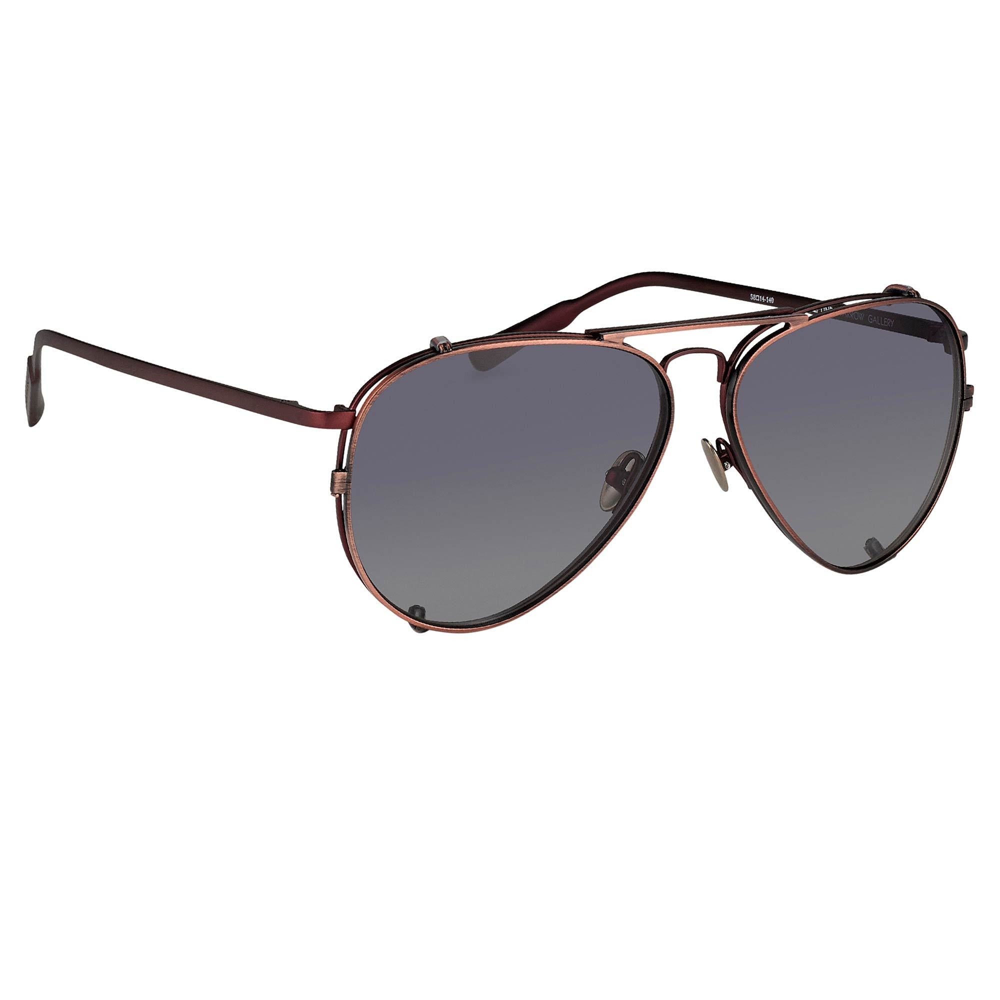 Kris Van Assche Sunglasses Unisex Red and Bronze with Green Clip-On Lenses Category 3 - KVA81C5SUN - Watches & Crystals