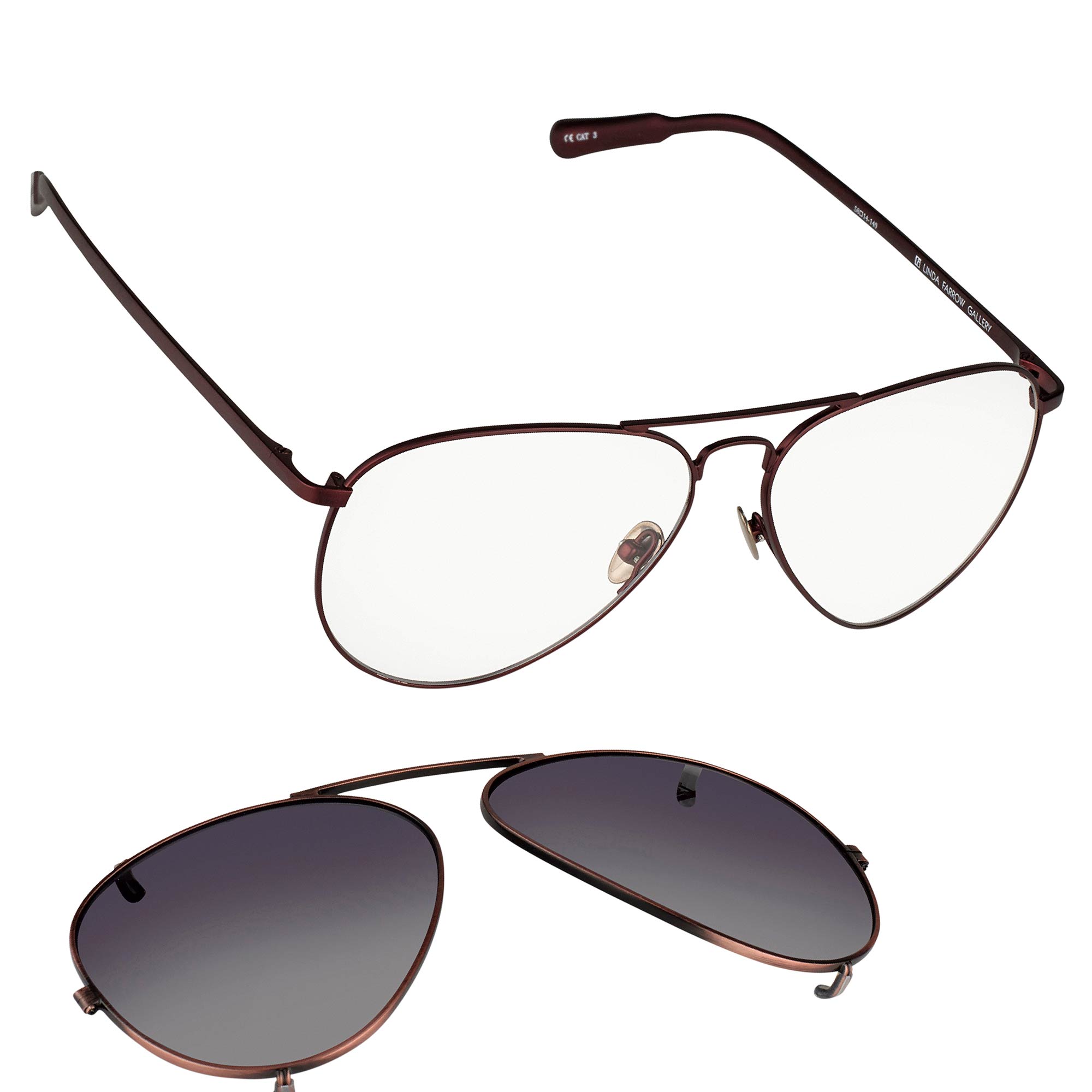 Kris Van Assche Sunglasses Unisex Red and Bronze with Green Clip-On Lenses Category 3 - KVA81C5SUN - Watches & Crystals