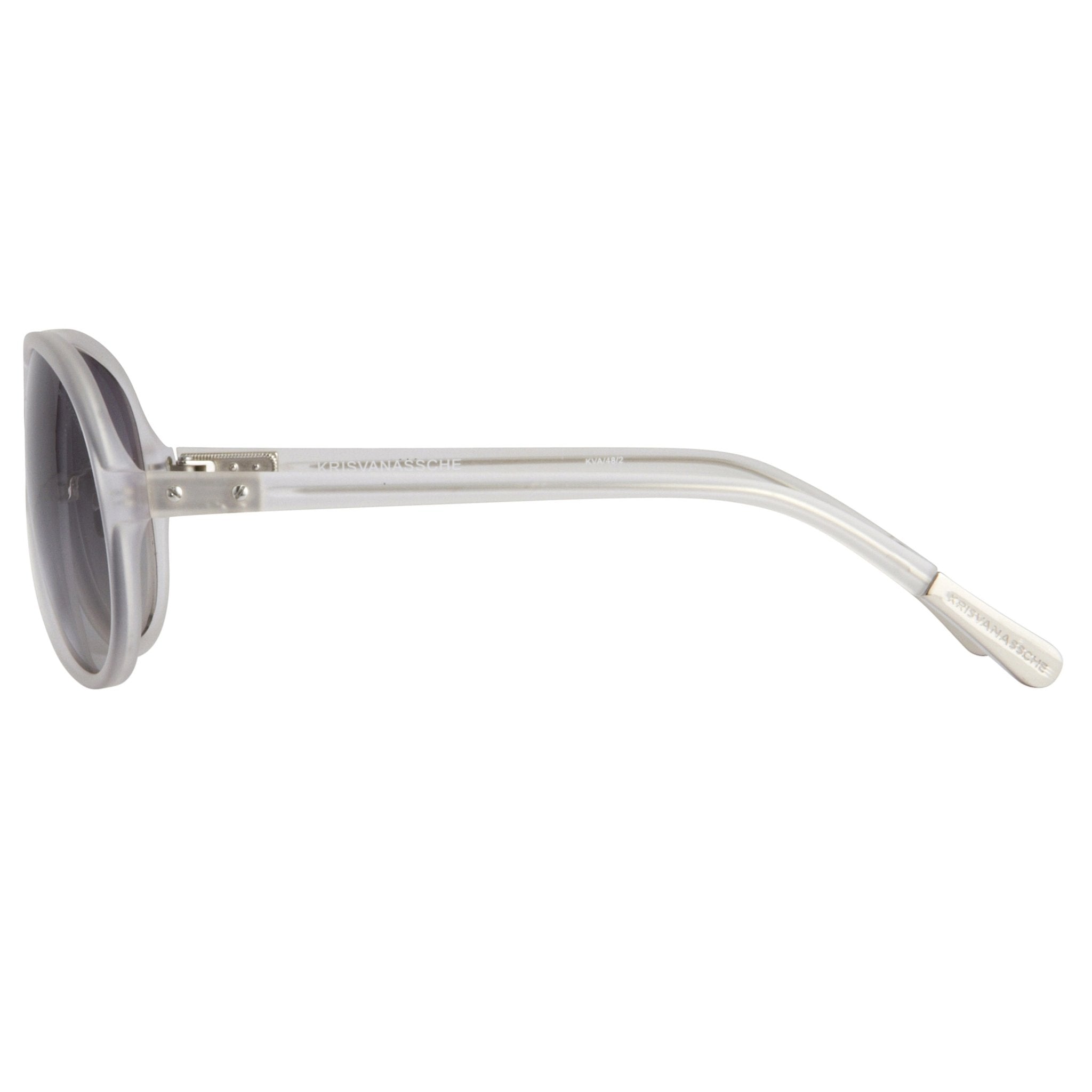 Kris Van Assche Sunglasses Unisex Rubberised Clear with Grey Graduated Lenses Category 2- KVA48C2SUN - Watches & Crystals