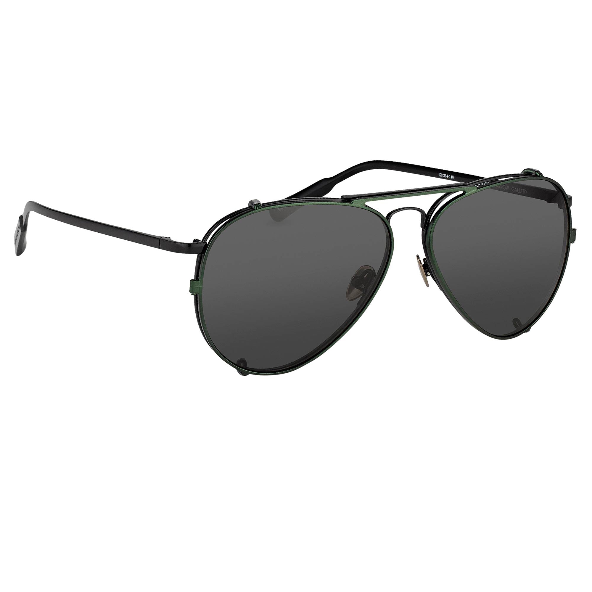 Kris Van Assche Sunglasses Unisex Titanium Black Green Clip On and Grey Graduated Lenses - KVA81C4SUN - Watches & Crystals