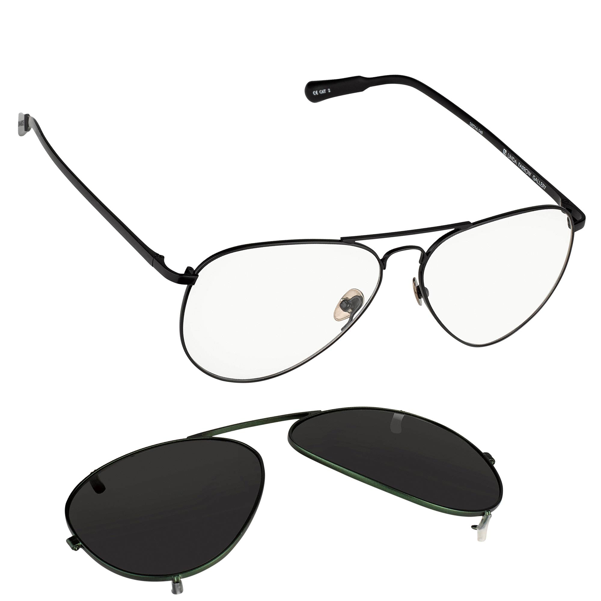 Kris Van Assche Sunglasses Unisex Titanium Black Green Clip On and Grey Graduated Lenses - KVA81C4SUN - Watches & Crystals