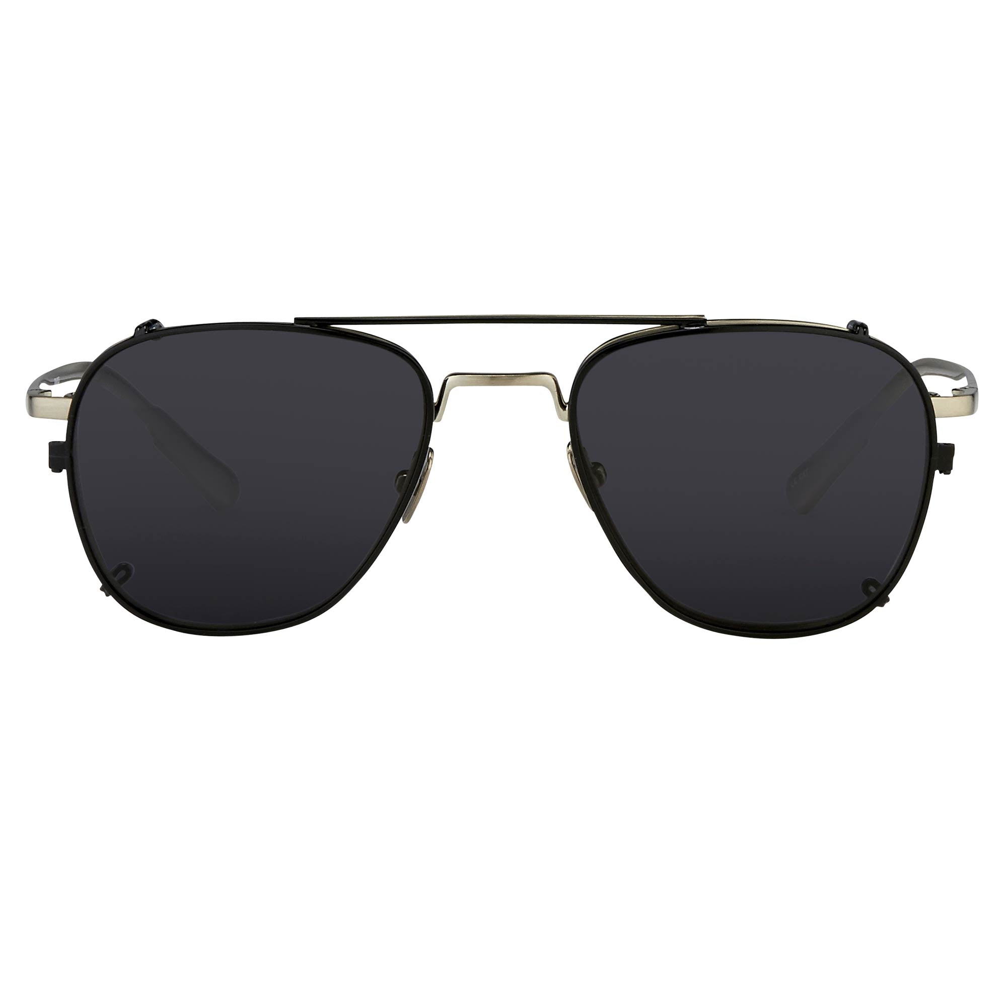 Kris Van Assche Sunglasses Unisex Titanium Brushed Silver Black Clip-On with Grey Lenses Category 3- KVA92C5SUN - Watches & Crystals