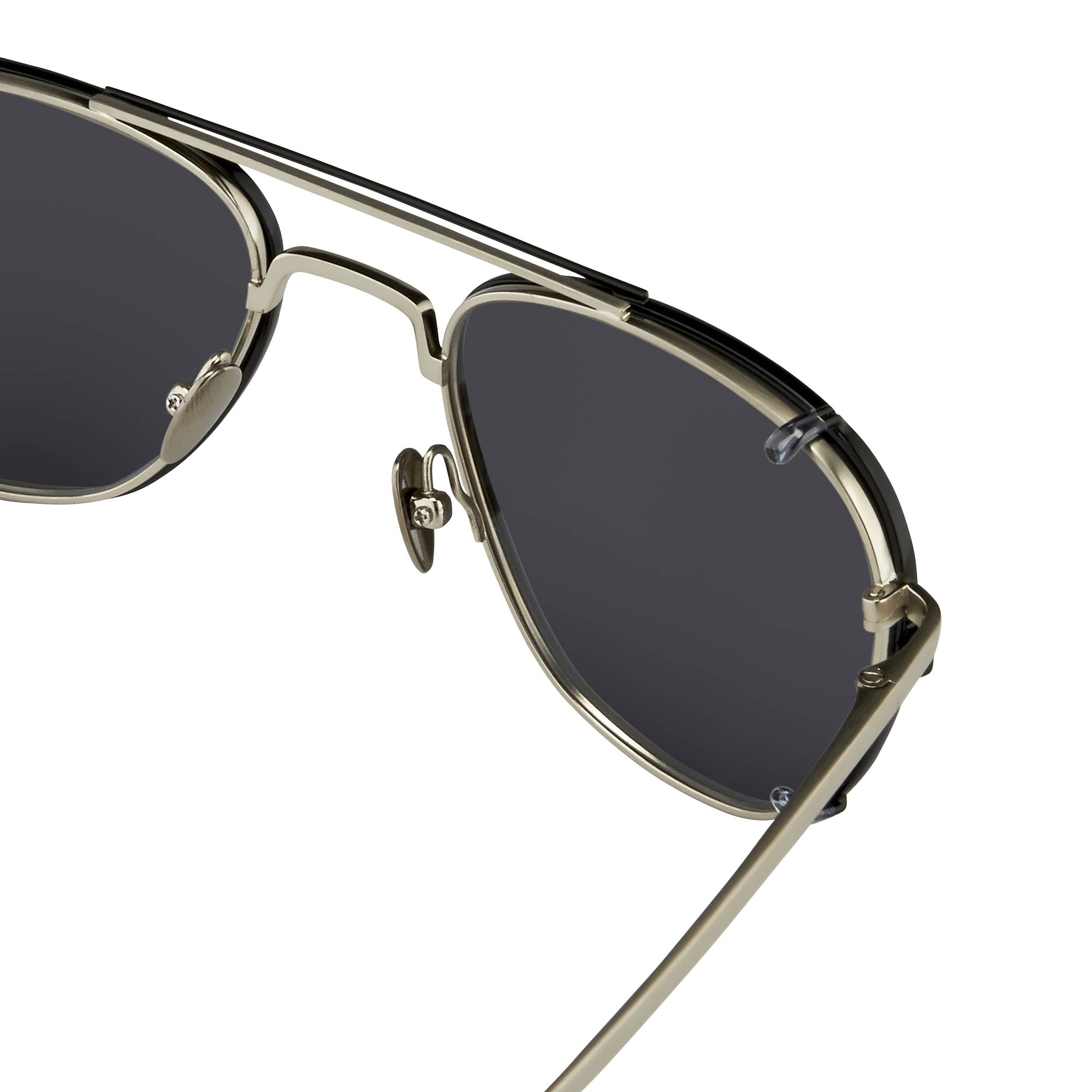 Kris Van Assche Sunglasses Unisex Titanium Brushed Silver Black Clip-On with Grey Lenses Category 3- KVA92C5SUN - Watches & Crystals