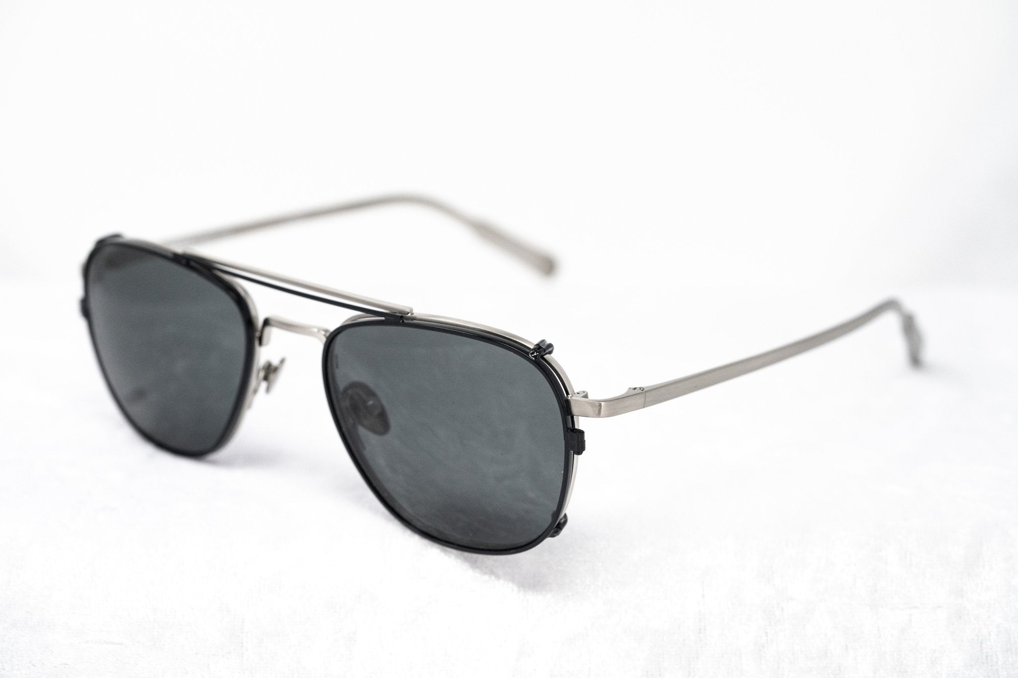 Kris Van Assche Sunglasses Unisex Titanium Brushed Silver Black Clip-On with Grey Lenses Category 3- KVA92C5SUN - Watches & Crystals