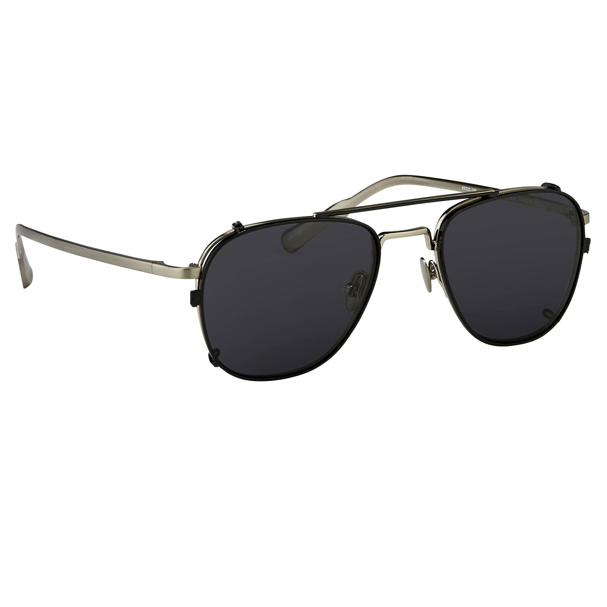 Kris Van Assche Sunglasses Unisex Titanium Brushed Silver Black Clip-On with Grey Lenses Category 3- KVA92C5SUN - Watches & Crystals