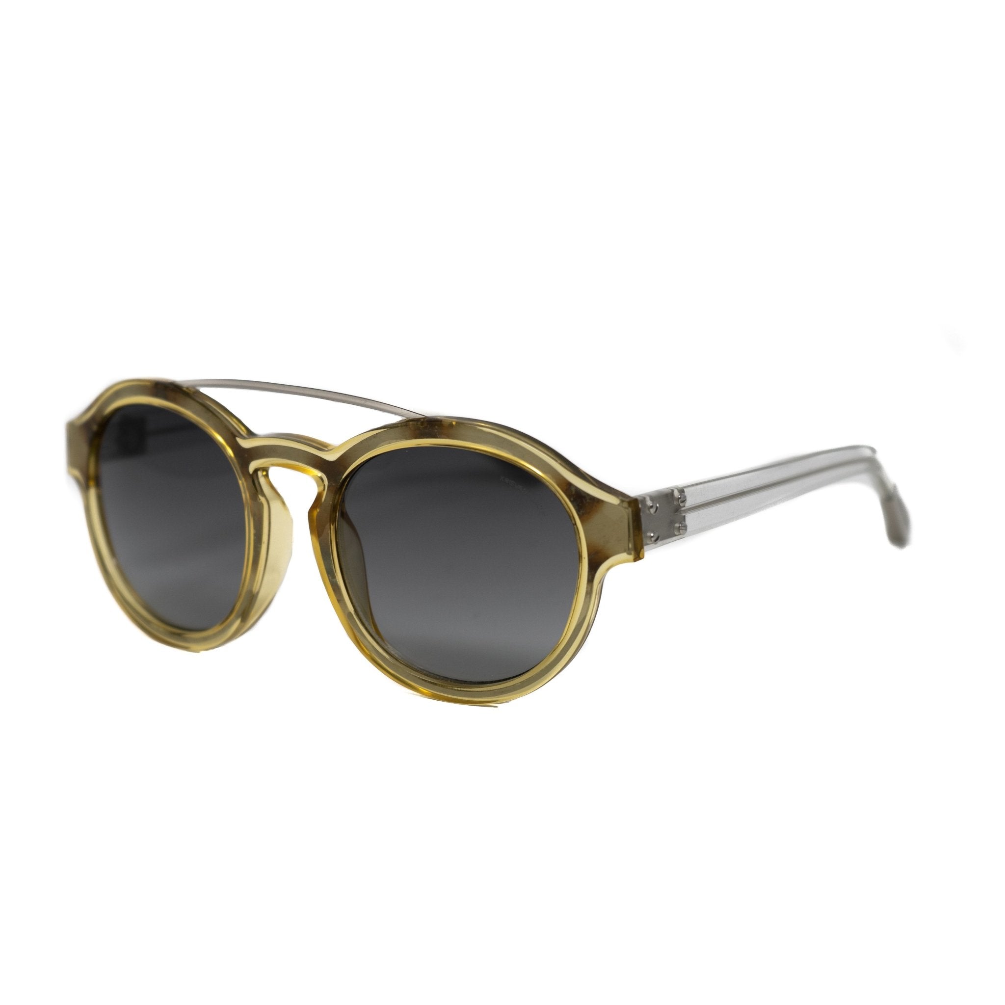 Kris Van Assche Sunglasses Unisex with Double Bridge Oval Translucent Yellow and Grey Graduated Lenses - KVA11C4SUN - Watches & Crystals