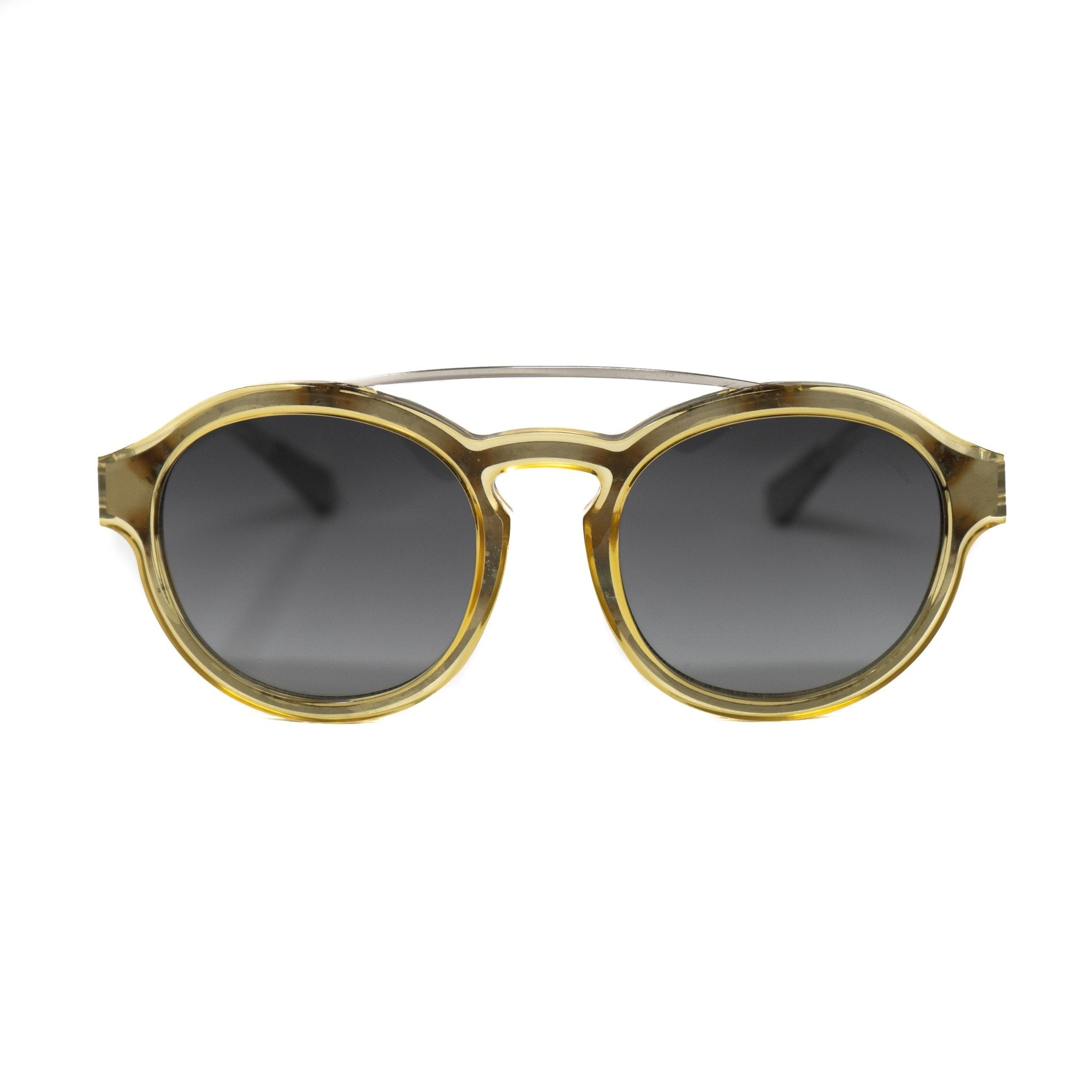 Kris Van Assche Sunglasses Unisex with Double Bridge Oval Translucent Yellow and Grey Graduated Lenses - KVA11C4SUN - Watches & Crystals