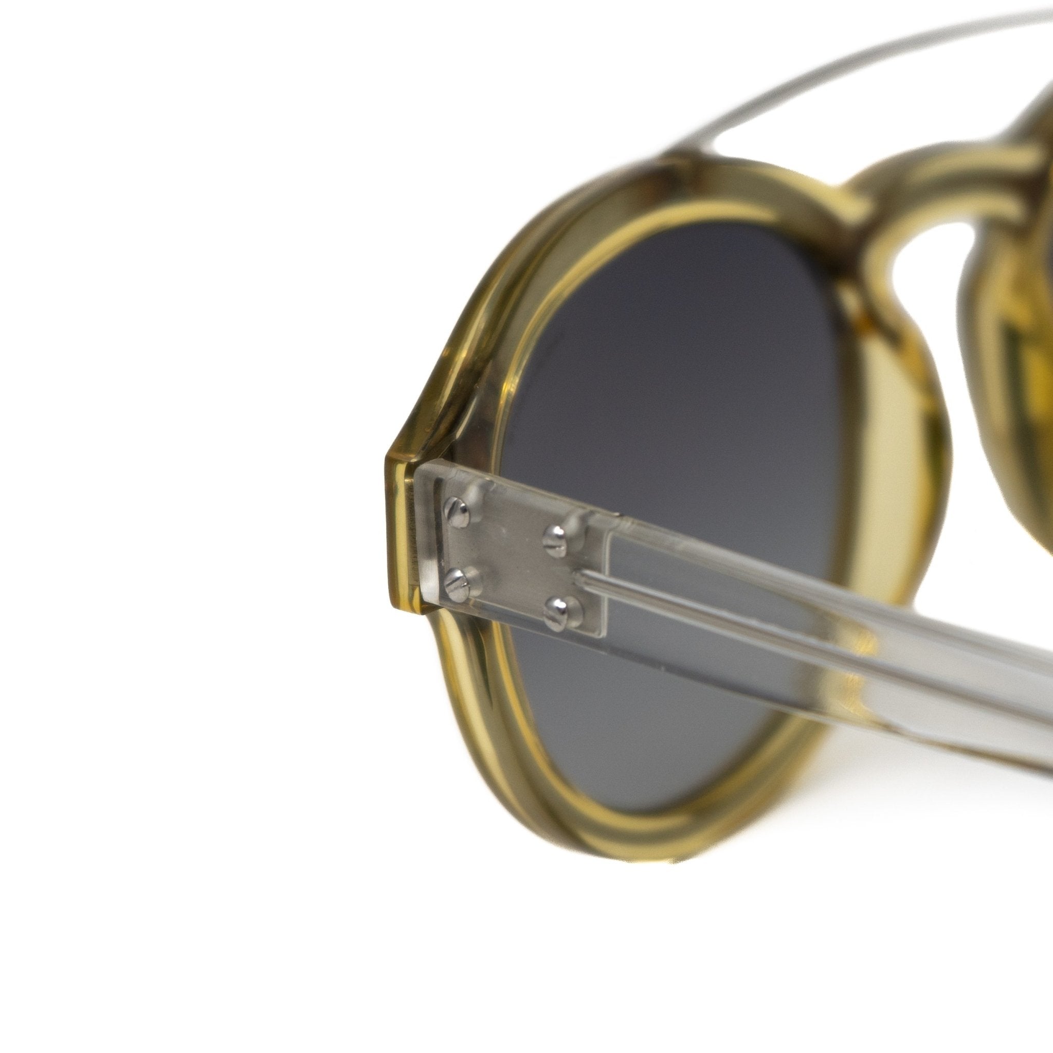 Kris Van Assche Sunglasses Unisex with Double Bridge Oval Translucent Yellow and Grey Graduated Lenses - KVA11C4SUN - Watches & Crystals