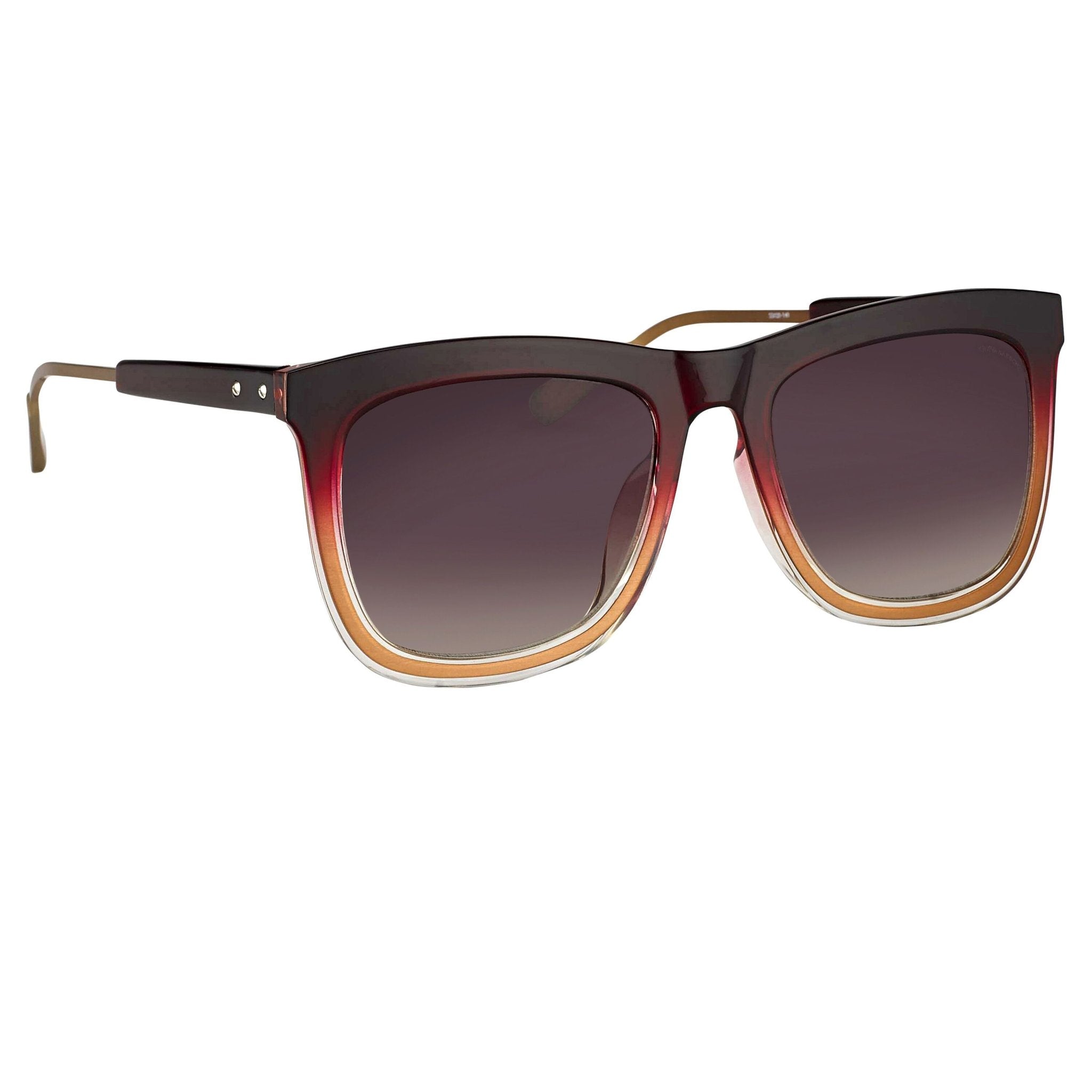 Kris Van Assche Sunglasses with D-Frame Burgundy Antique Bronze and Brown Graduated Lenses - KVA80C2SUN - Watches & Crystals