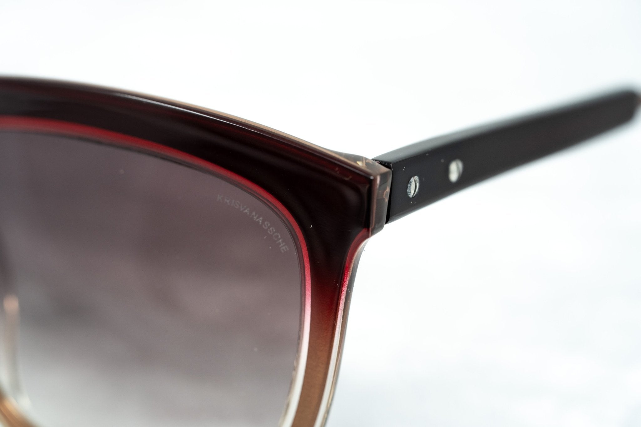 Kris Van Assche Sunglasses with D-Frame Burgundy Antique Bronze and Brown Graduated Lenses - KVA80C2SUN - Watches & Crystals