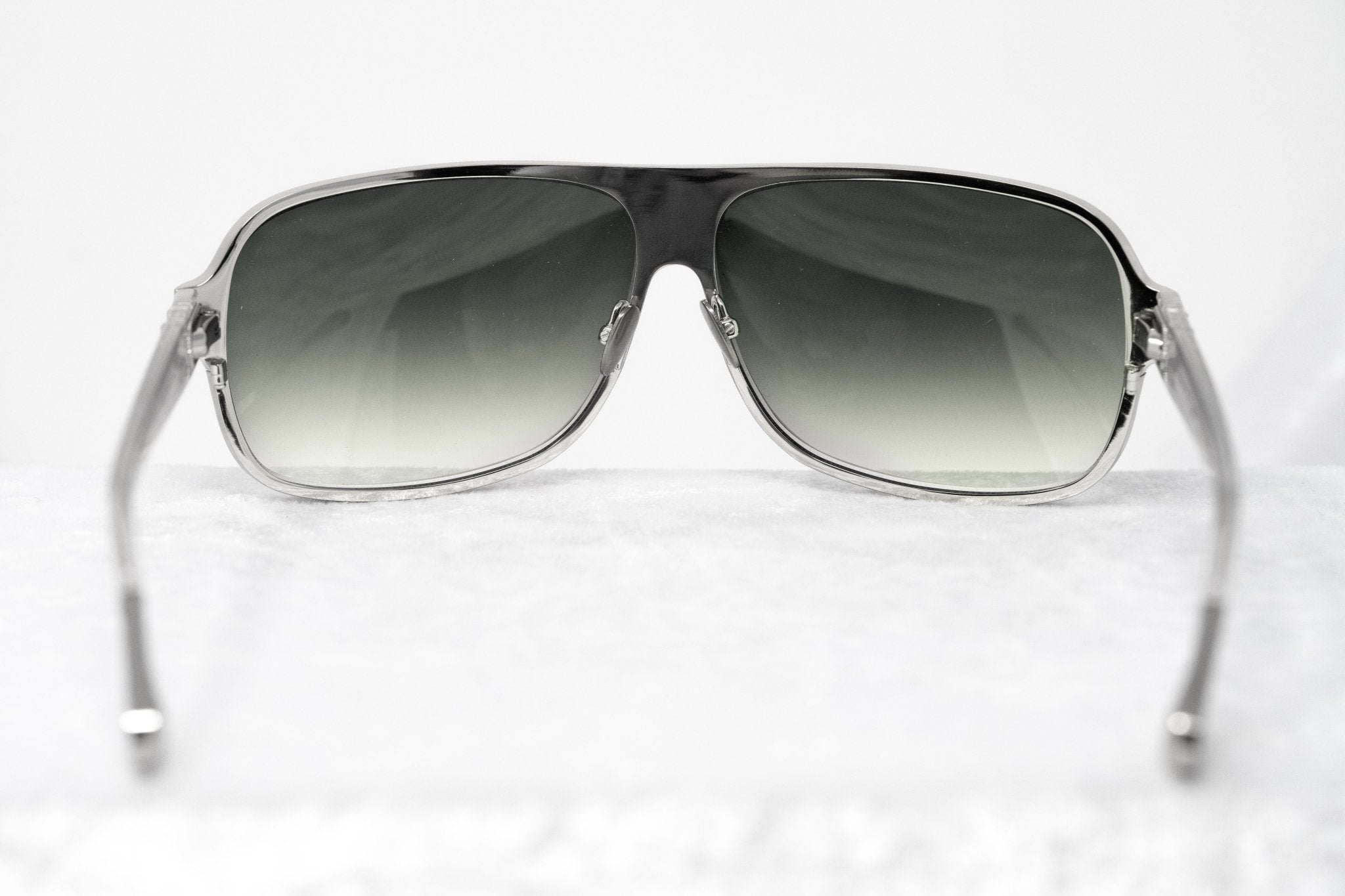 Kris Van Assche Sunglasses With Rectangular Silver Metal and Green Graduated Lenses - KVA6C4SUN - Watches & Crystals