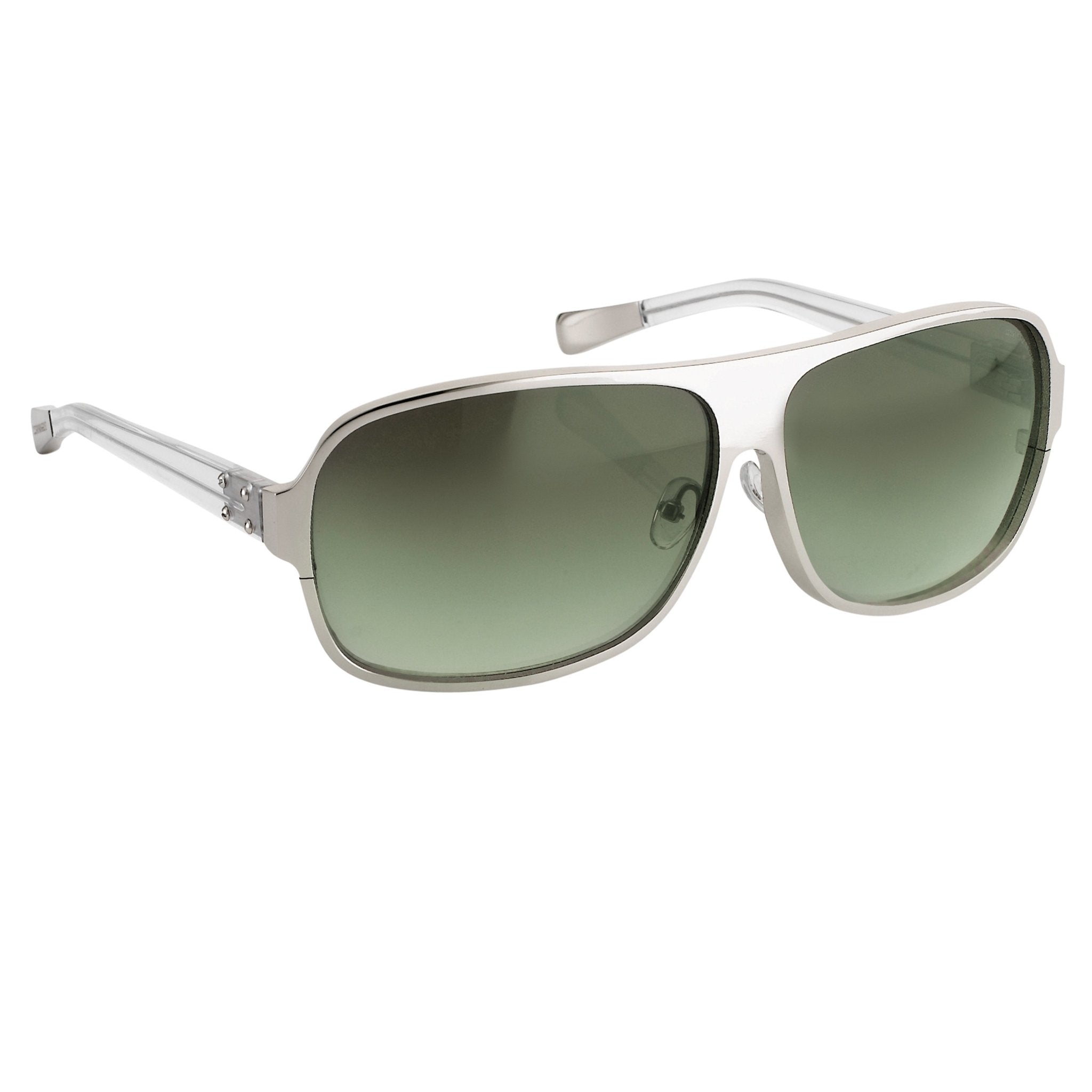 Kris Van Assche Sunglasses With Rectangular Silver Metal and Green Graduated Lenses - KVA6C4SUN - Watches & Crystals