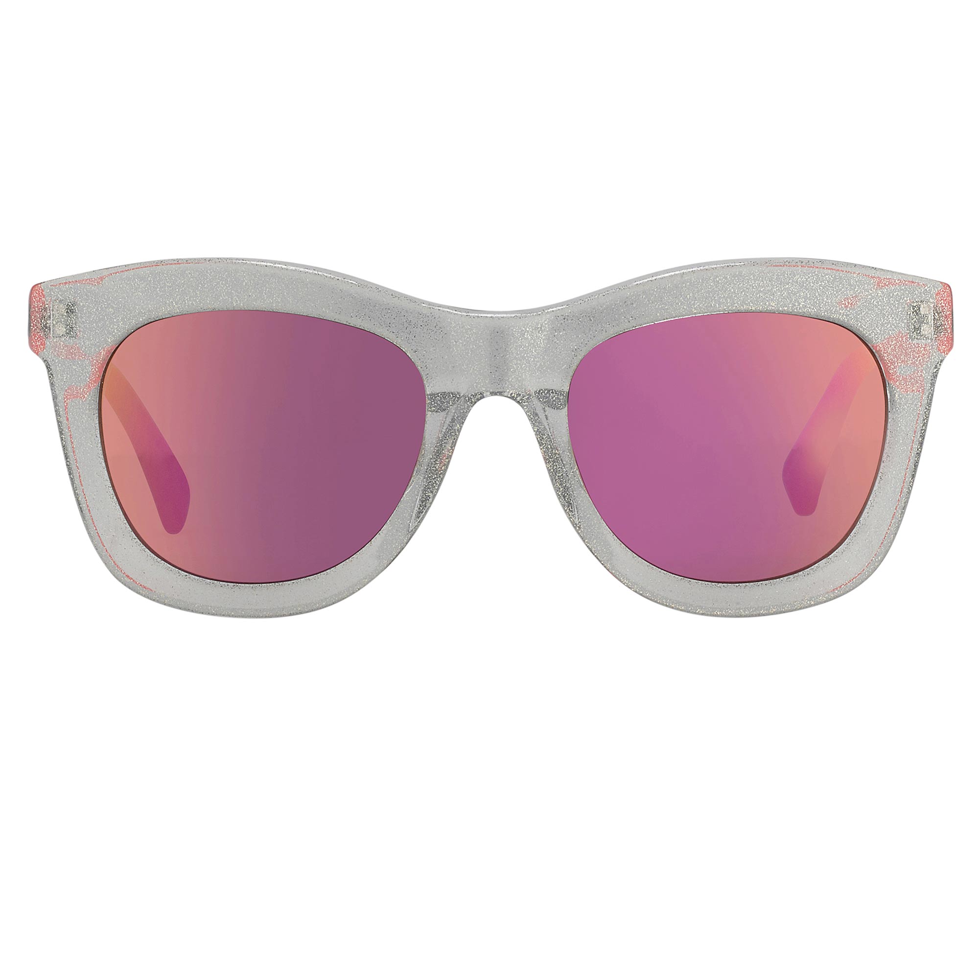 Markus Lupfer Sunglasses D-Frame Blue Glitter Neon Pink Lenses Category 3 Dark Tint ML5C6SUN - Watches & Crystals