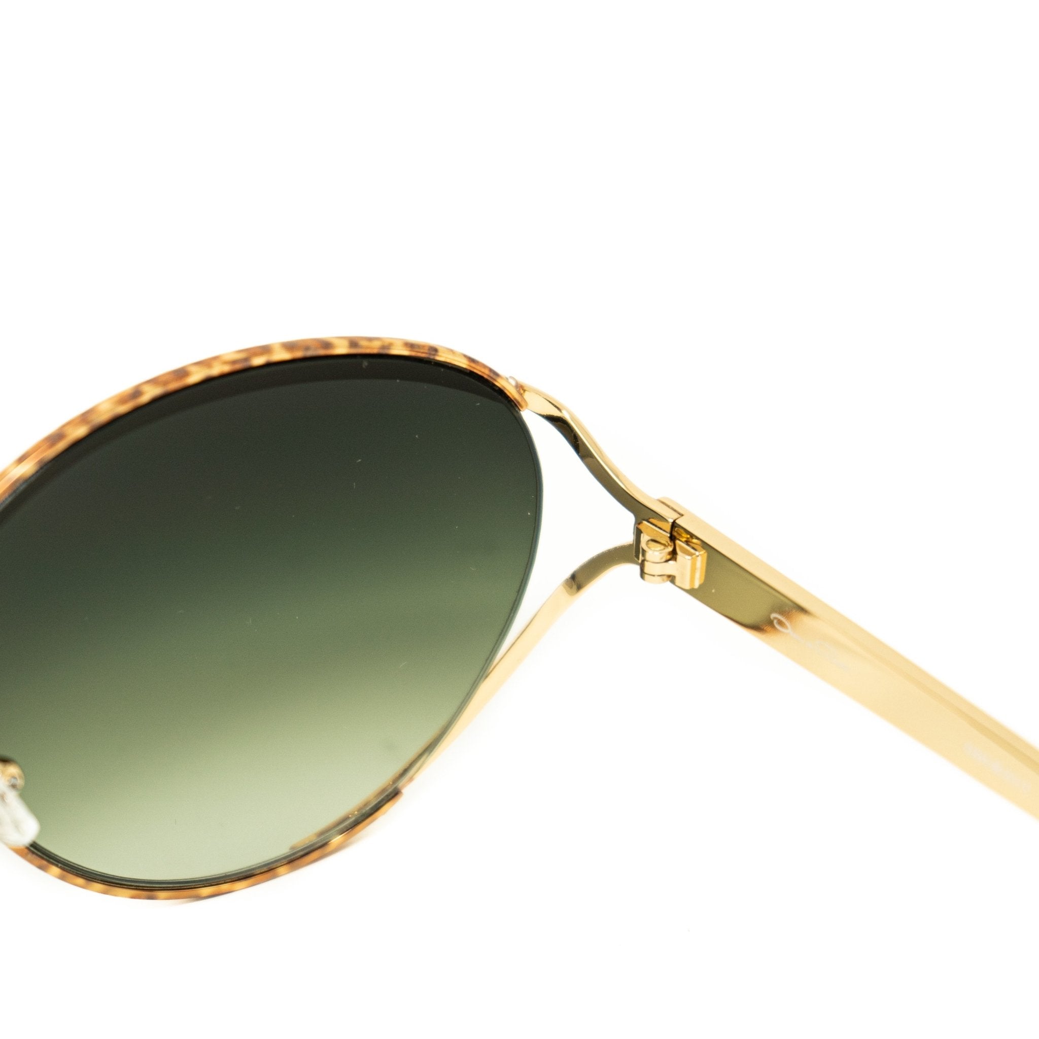 Oscar De La Renta Sunglasses Oval Frame Gold Amber With Green Graduated Lenses Category 3 ODLR61C1SUN - Watches & Crystals