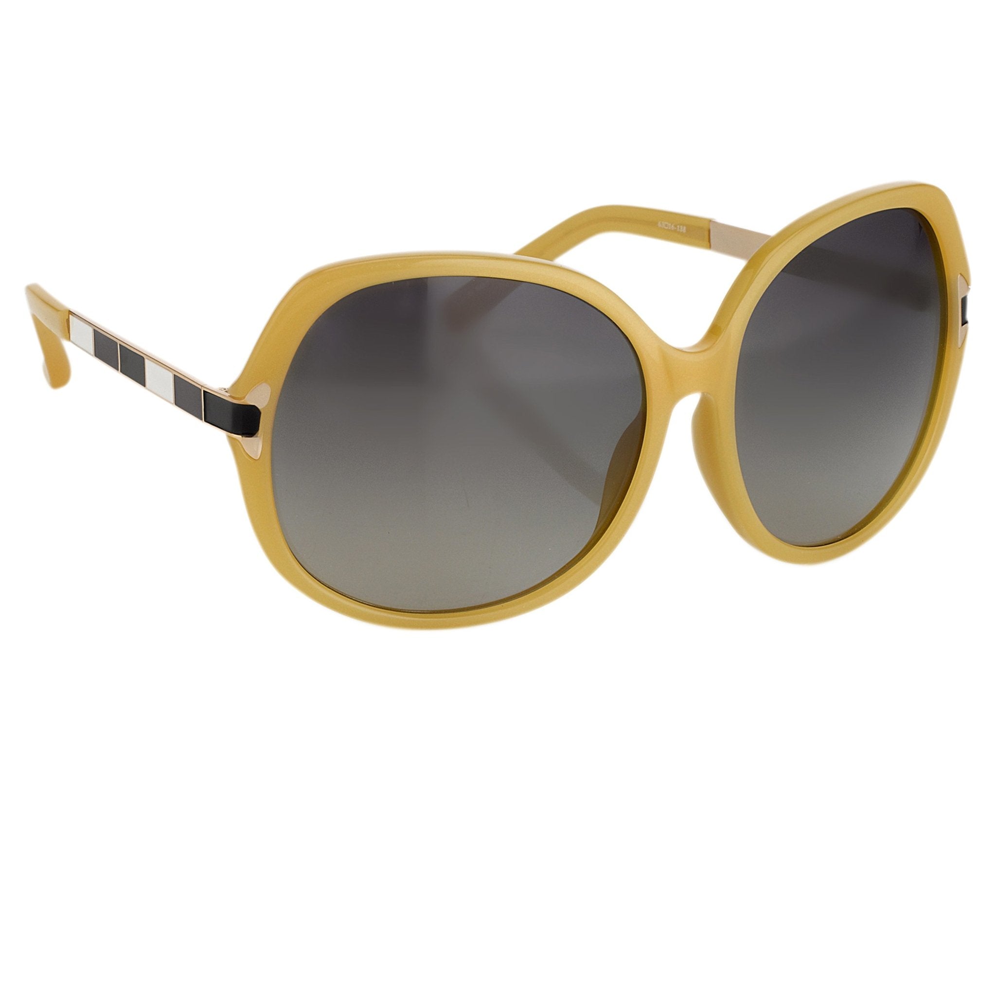 Oscar De La Renta Sunglasses Oversized Frame Beige Enamel Arms and Grey Lenses - ODLR22C4SUN - Watches & Crystals