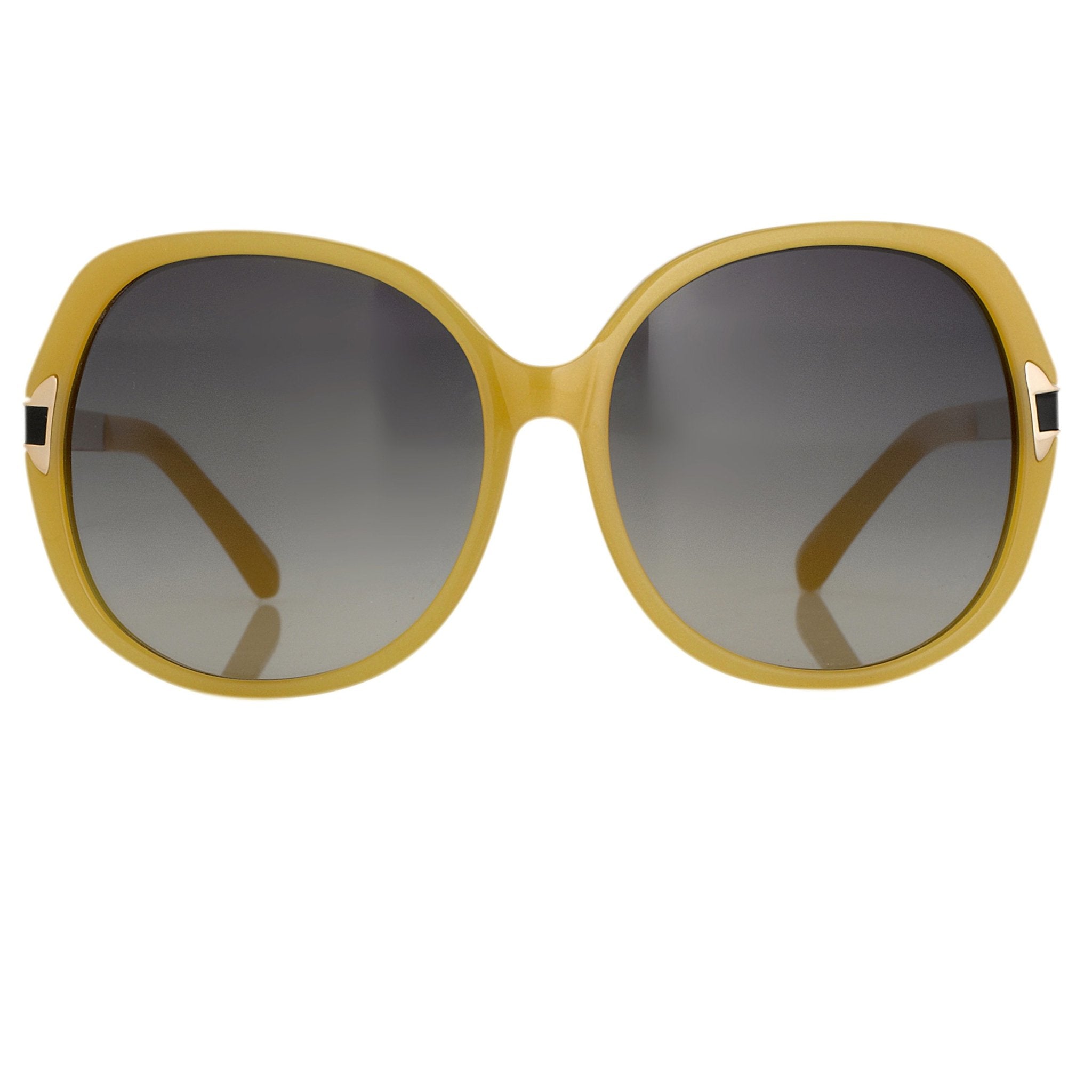 Oscar De La Renta Sunglasses Oversized Frame Beige Enamel Arms and Grey Lenses - ODLR22C4SUN - Watches & Crystals