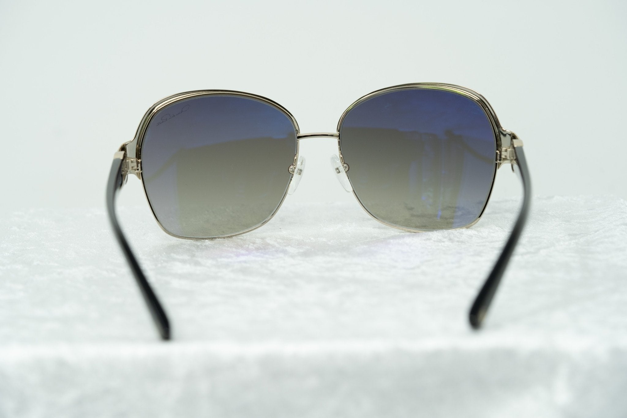 Oscar De La Renta Sunglasses Oversized Frame Light Gold Aquamarine Enamel and Grey Lenses - ODLR50C1SUN - Watches & Crystals