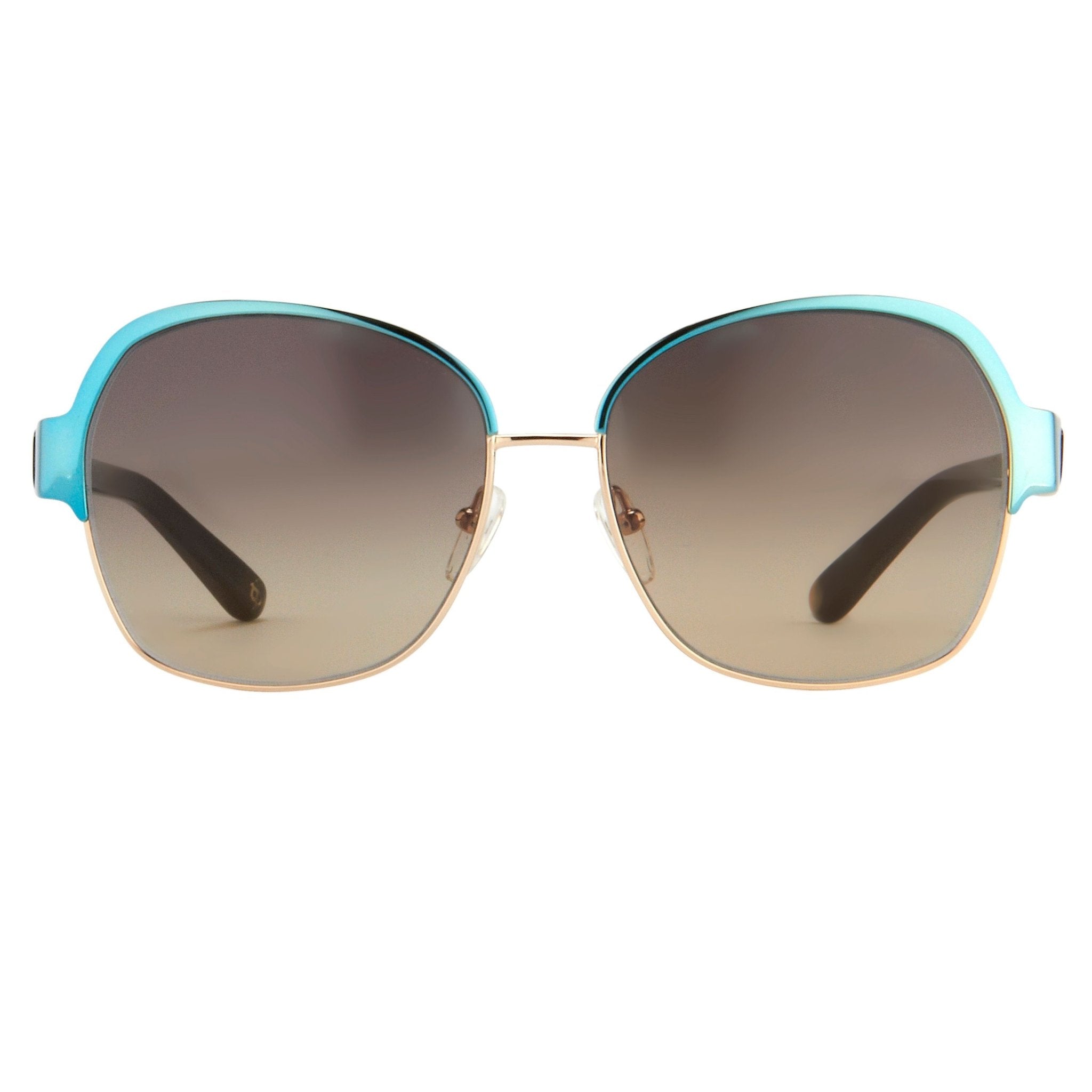 Oscar De La Renta Sunglasses Oversized Frame Light Gold Aquamarine Enamel and Grey Lenses - ODLR50C1SUN - Watches & Crystals