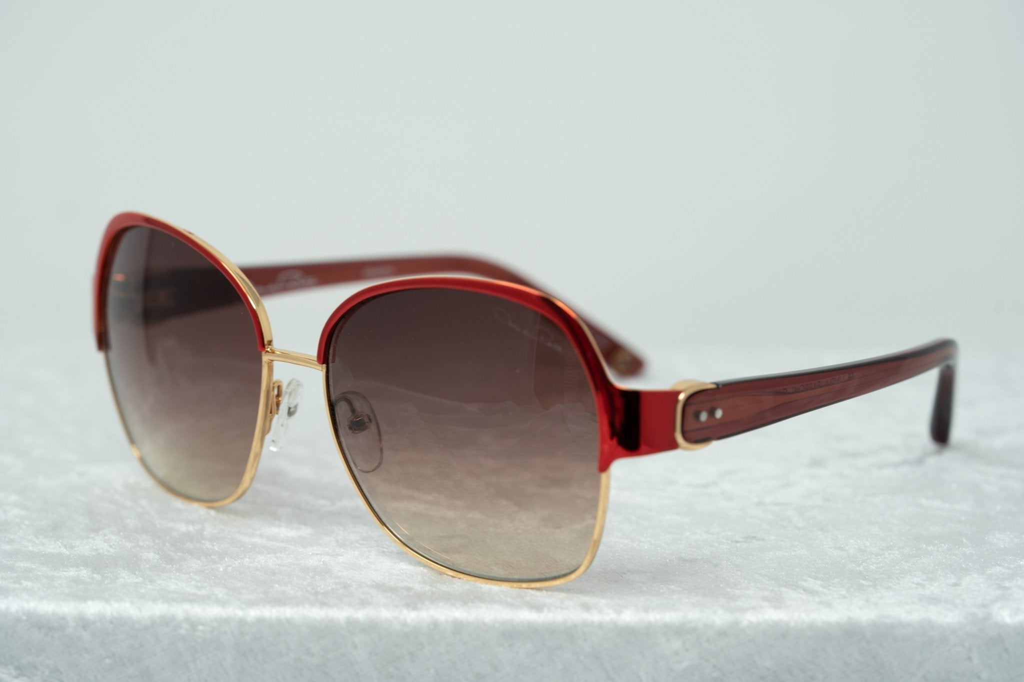 Oscar De La Renta Sunglasses Oversized Frame Russian Gold Red Enamel With Grey Lenses - ODLR50C4SUN - Watches & Crystals