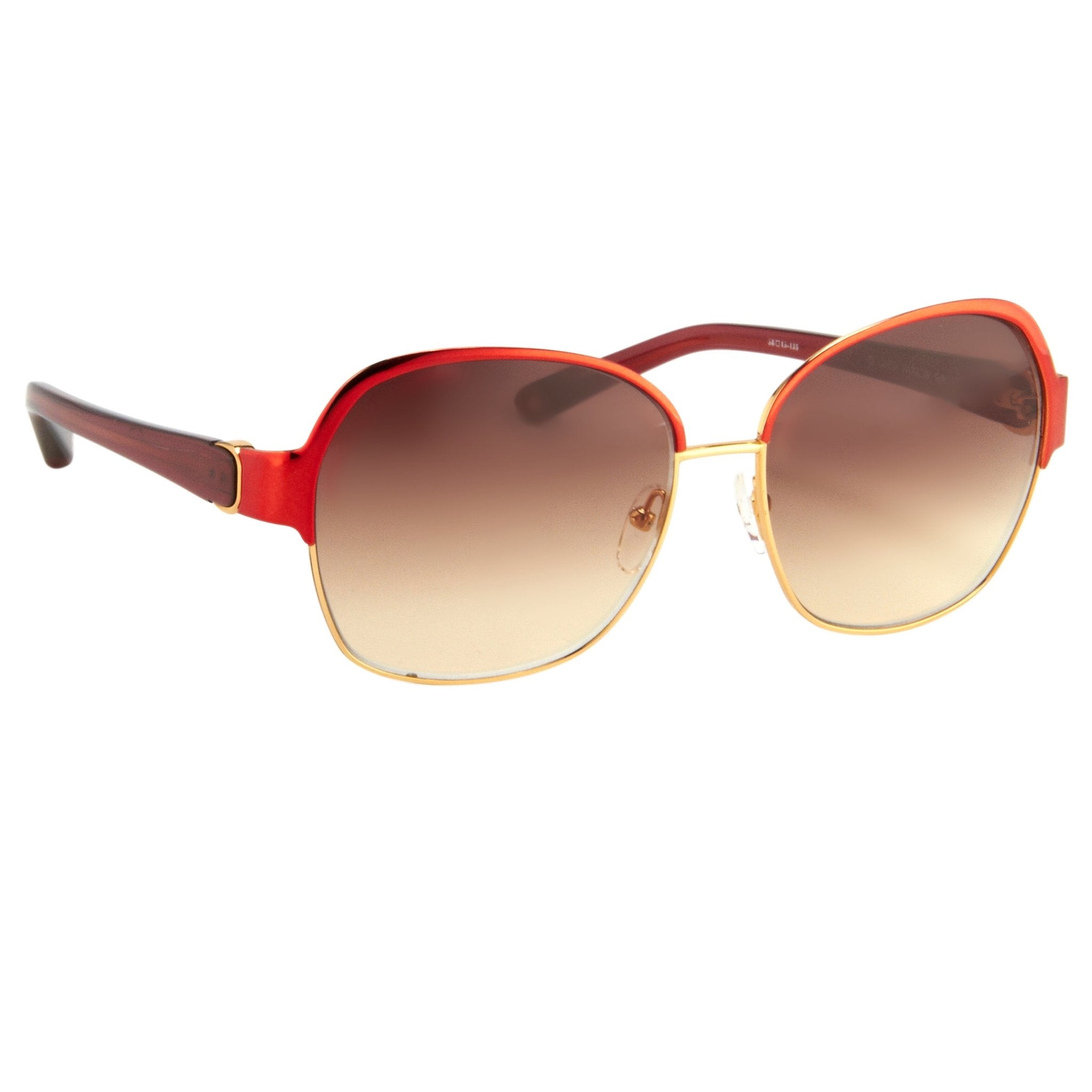 Oscar De La Renta Sunglasses Oversized Frame Russian Gold Red Enamel With Grey Lenses - ODLR50C4SUN - Watches & Crystals