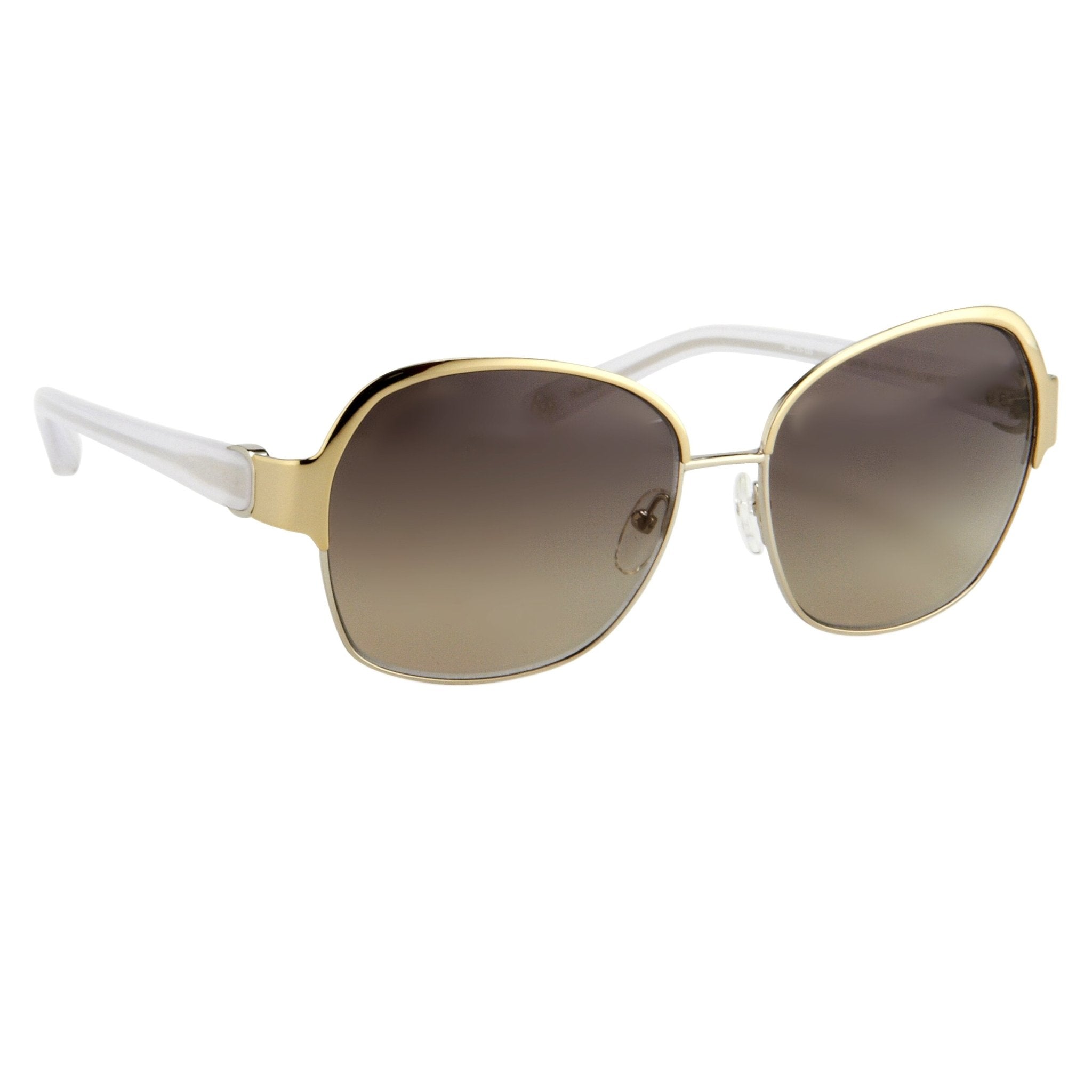 Oscar De La Renta Sunglasses Oversized Frame Silver Light Oyster Enamel With Grey Lenses - ODLR50C3SUN - Watches & Crystals