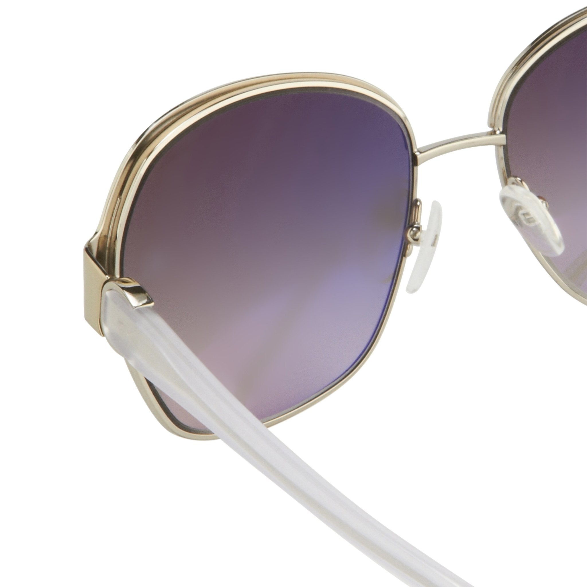 Oscar De La Renta Sunglasses Oversized Frame Silver Light Oyster Enamel With Grey Lenses - ODLR50C3SUN - Watches & Crystals