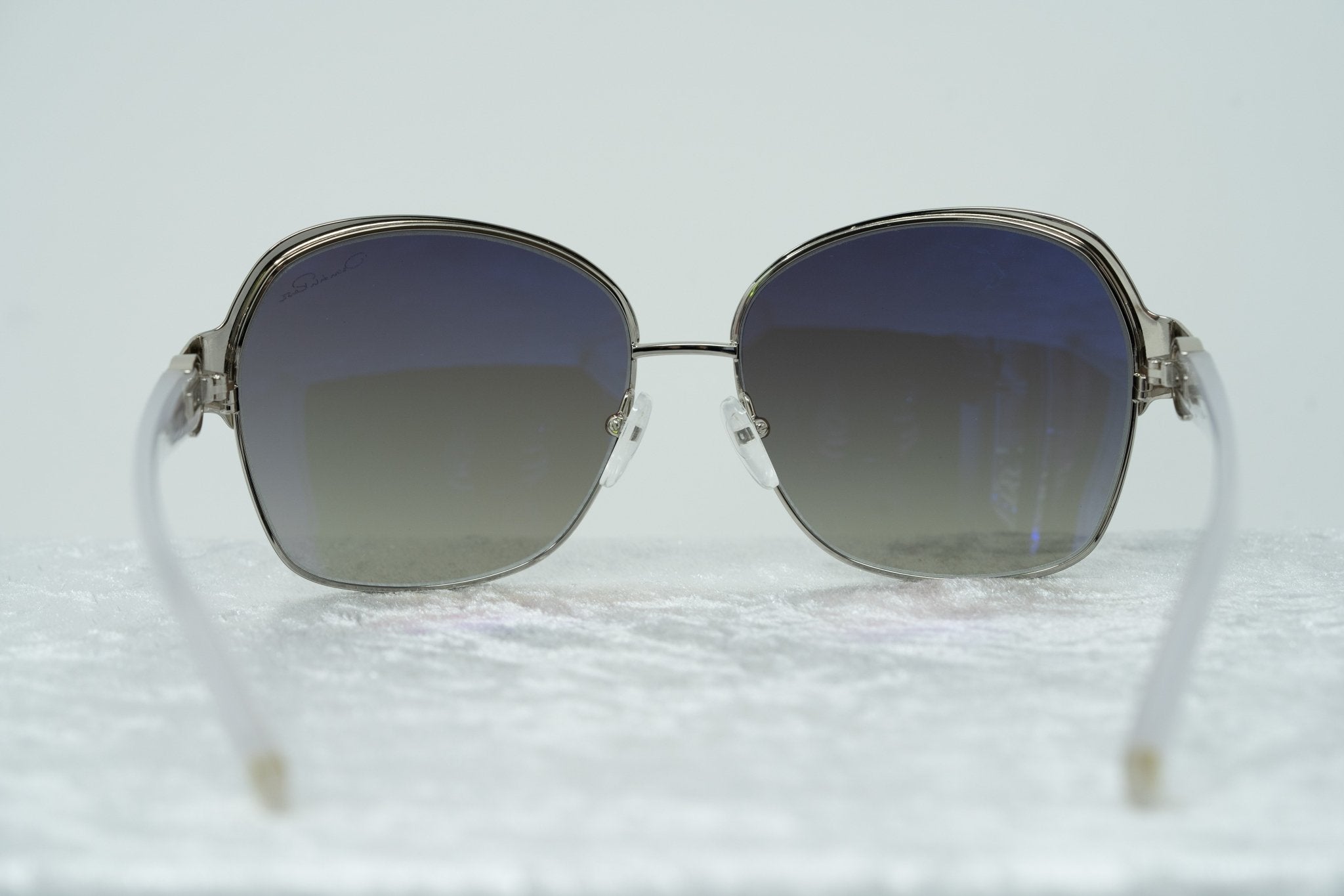 Oscar De La Renta Sunglasses Oversized Frame Silver Light Oyster Enamel With Grey Lenses - ODLR50C3SUN - Watches & Crystals