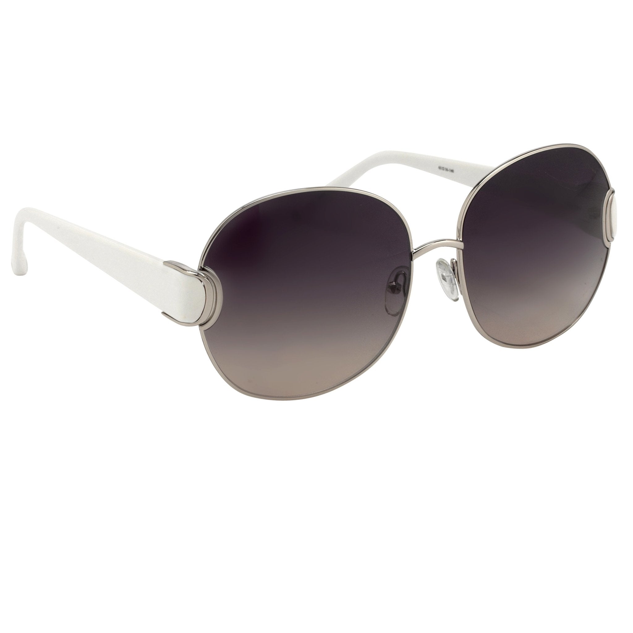 Oscar De La Renta Sunglasses Oversized Frame Silver White and Grey Lenses - ODLR54C3SUN - Watches & Crystals