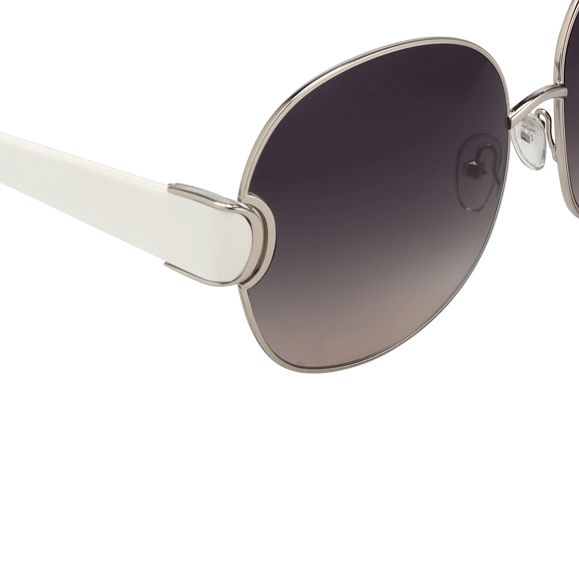 Oscar De La Renta Sunglasses Oversized Frame Silver White and Grey Lenses - ODLR54C3SUN - Watches & Crystals