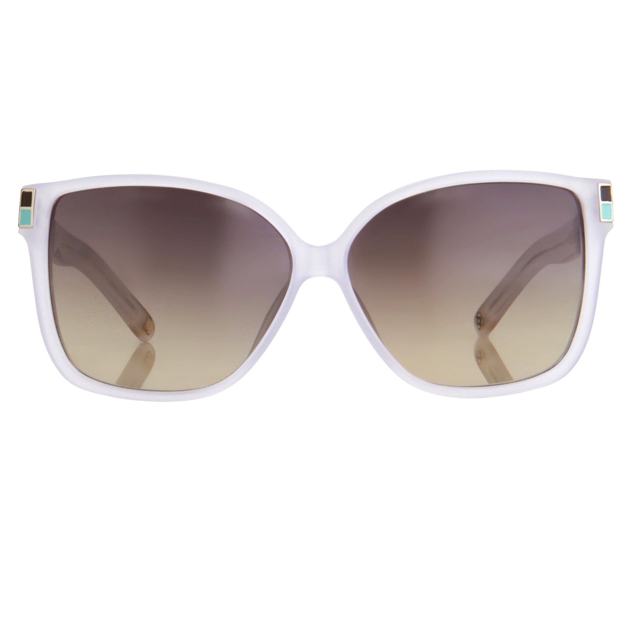 Oscar De La Renta Sunglasses Oversized White Enamel Arms and Green Lenses - ODLR21C6SUN - Watches & Crystals