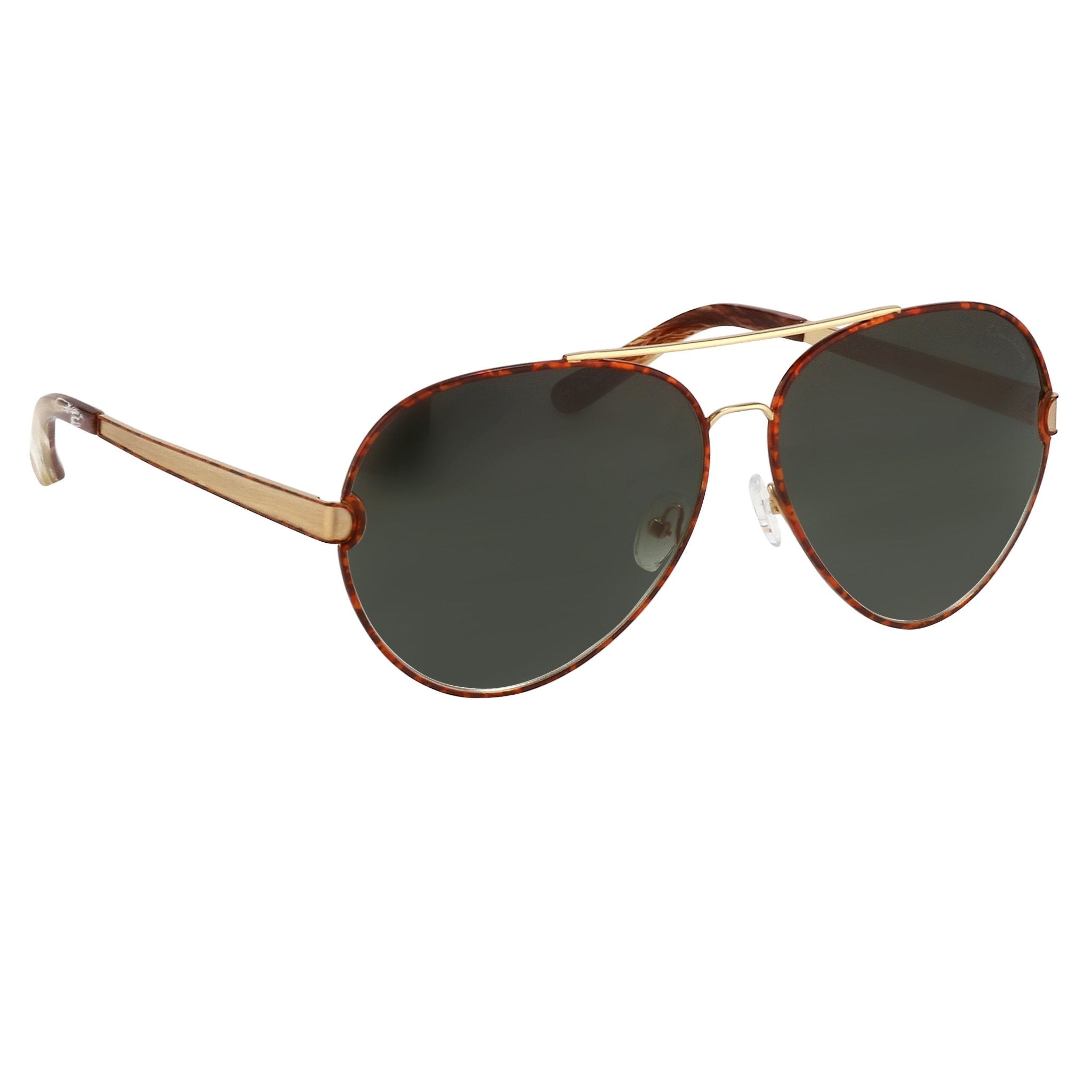 Oscar De La Renta Unisex Sunglasses Amber with Green Lenses - ODLR59C1SUN - Watches & Crystals