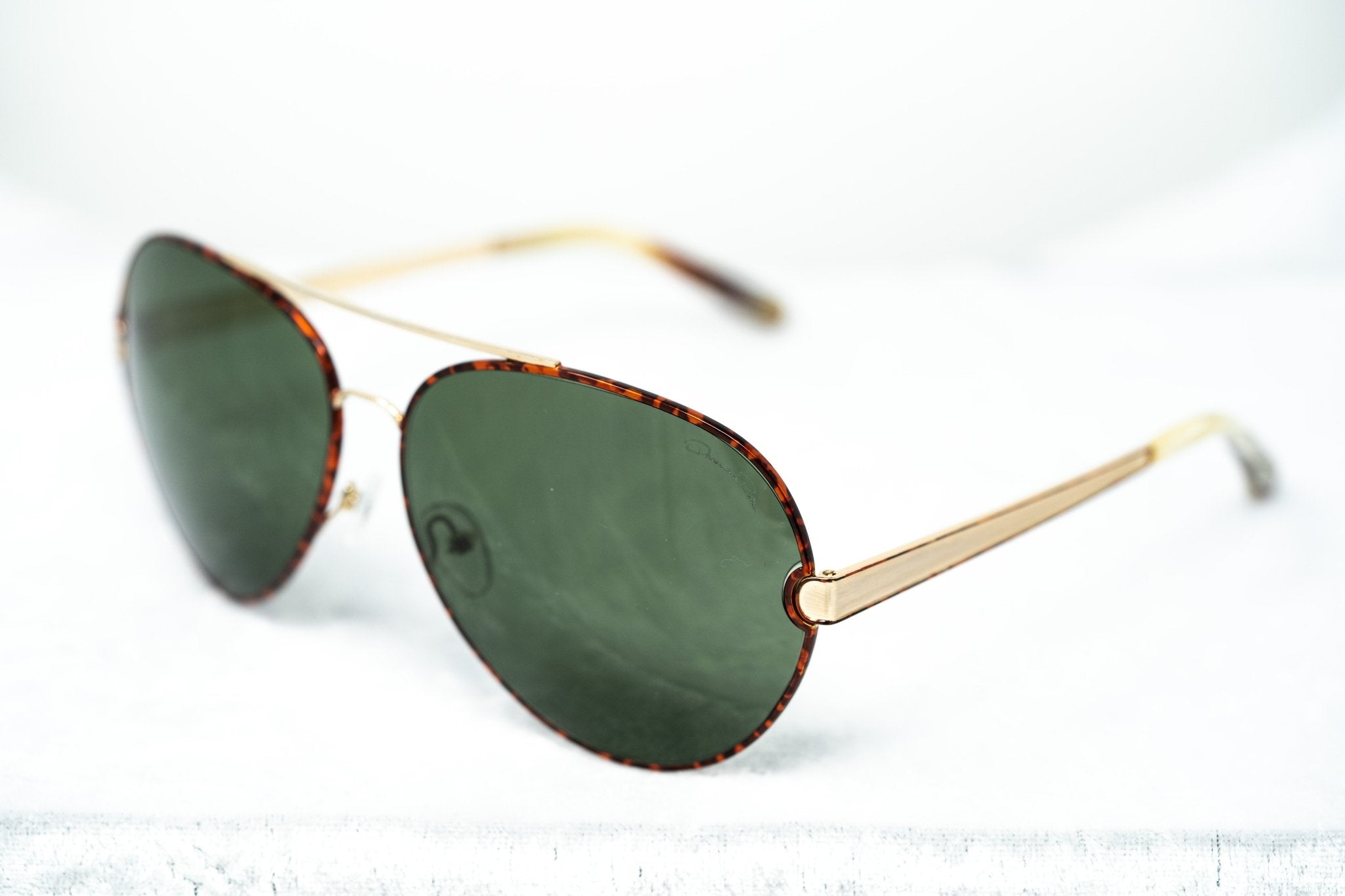 Oscar De La Renta Unisex Sunglasses Amber with Green Lenses - ODLR59C1SUN - Watches & Crystals